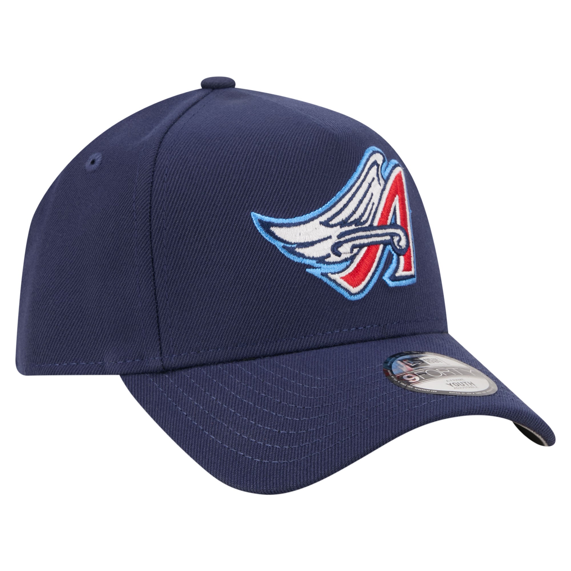 Youth New Era Navy California Angels Cooperstown Logo 9FORTY A-Frame Adjustable Hat