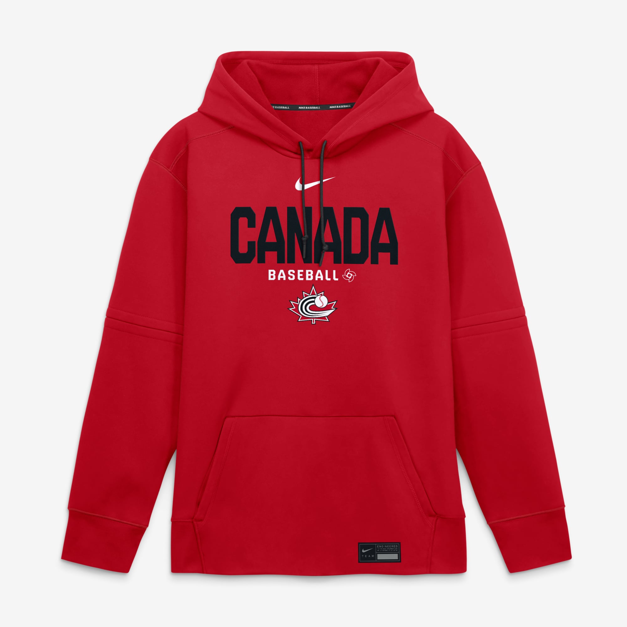 Men's Nike  Red Canada Baseball 2026 World Classic Authentic Collection Therma-FIT Hoodie