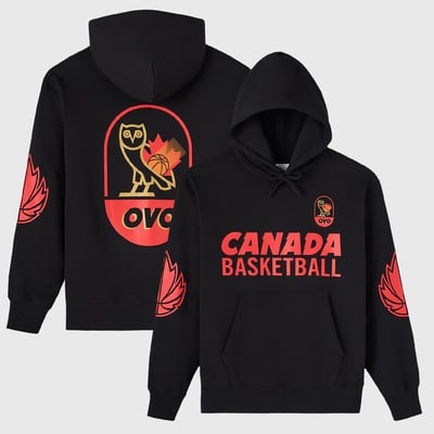 Sweat à capuche OVO de l'équipe nationale de basketball du Canada - Noir