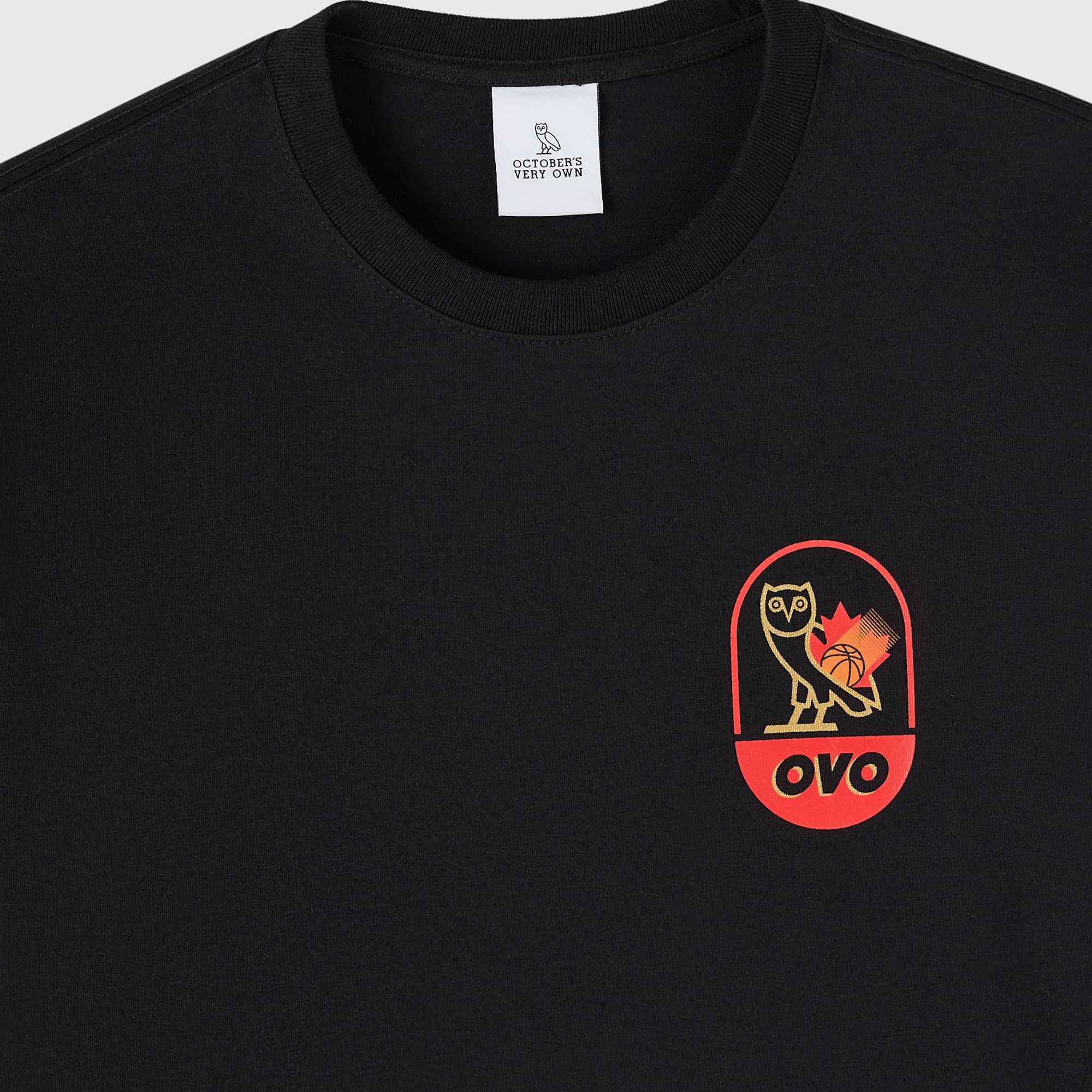 Men's OVO Black Canada Basketball Long Sleeve T-Shirt