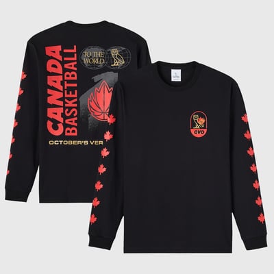 T-shirt à manches longues Canada Basketball OVO - Noir