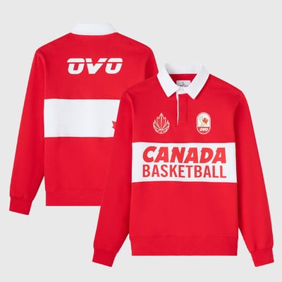 T-shirt à manches longues Canada Basketball OVO Rugby - Rouge