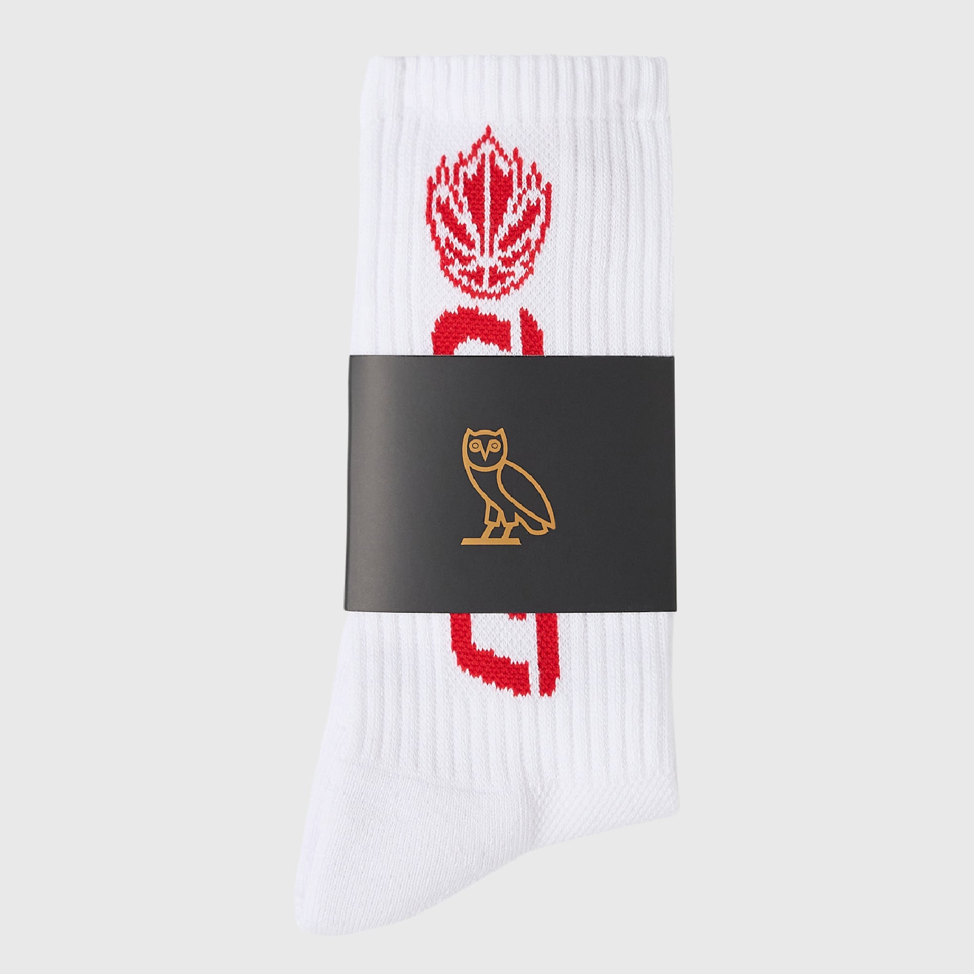 Men's OVO White Canada Basketball Crew Socks