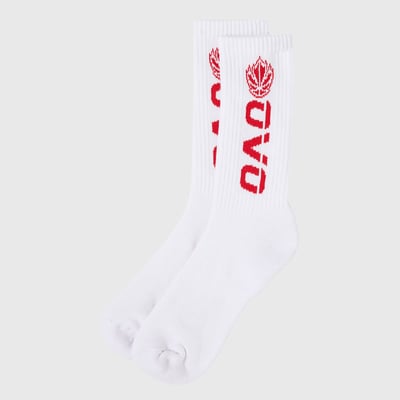 Chaussettes montantes OVO de l'équipe nationale de basketball Canada - Blanches
