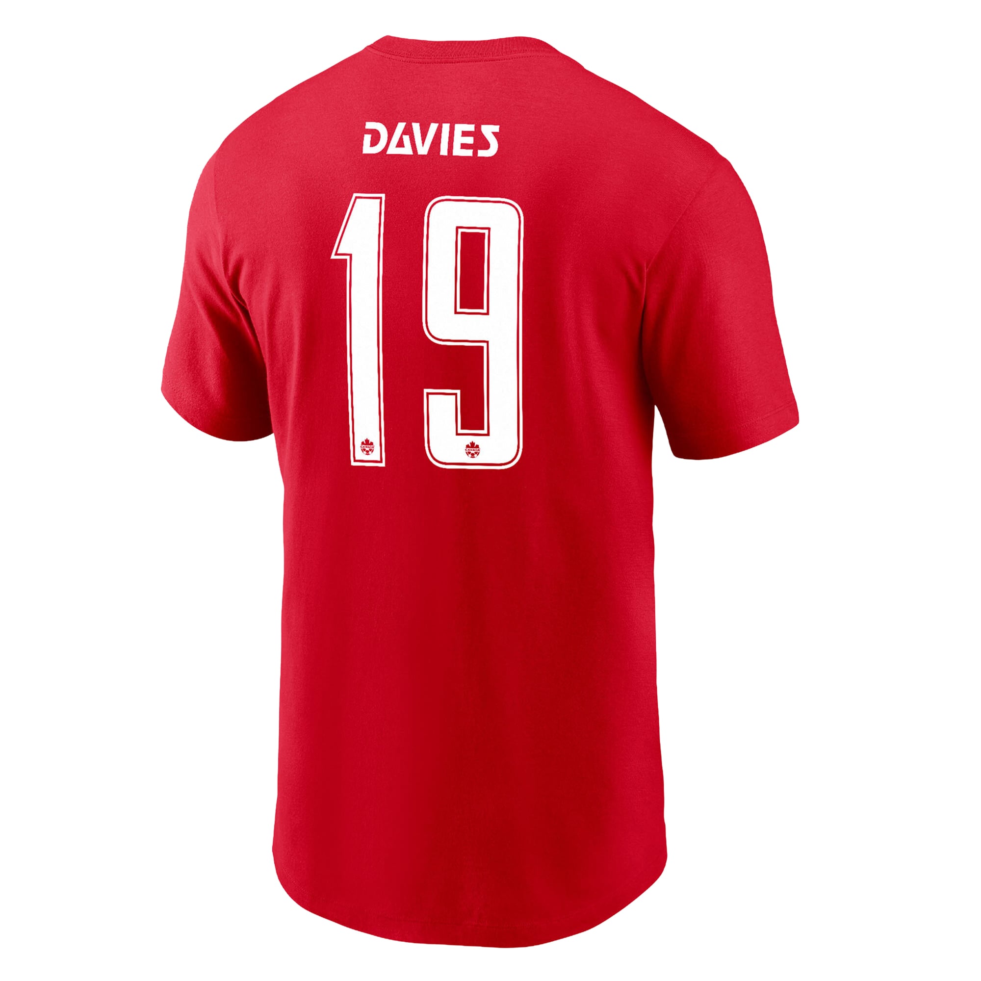 Men's Nike Alphonso Davies Red Canada Soccer Name & Number T-Shirt