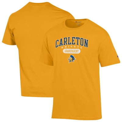 Carleton Knights Champion Unisex Grandparent Pill Box Jersey T-Shirt - Maize