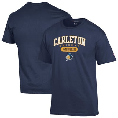 Carleton Knights Champion Unisex Grandparent Pill Box Jersey T-Shirt - Navy
