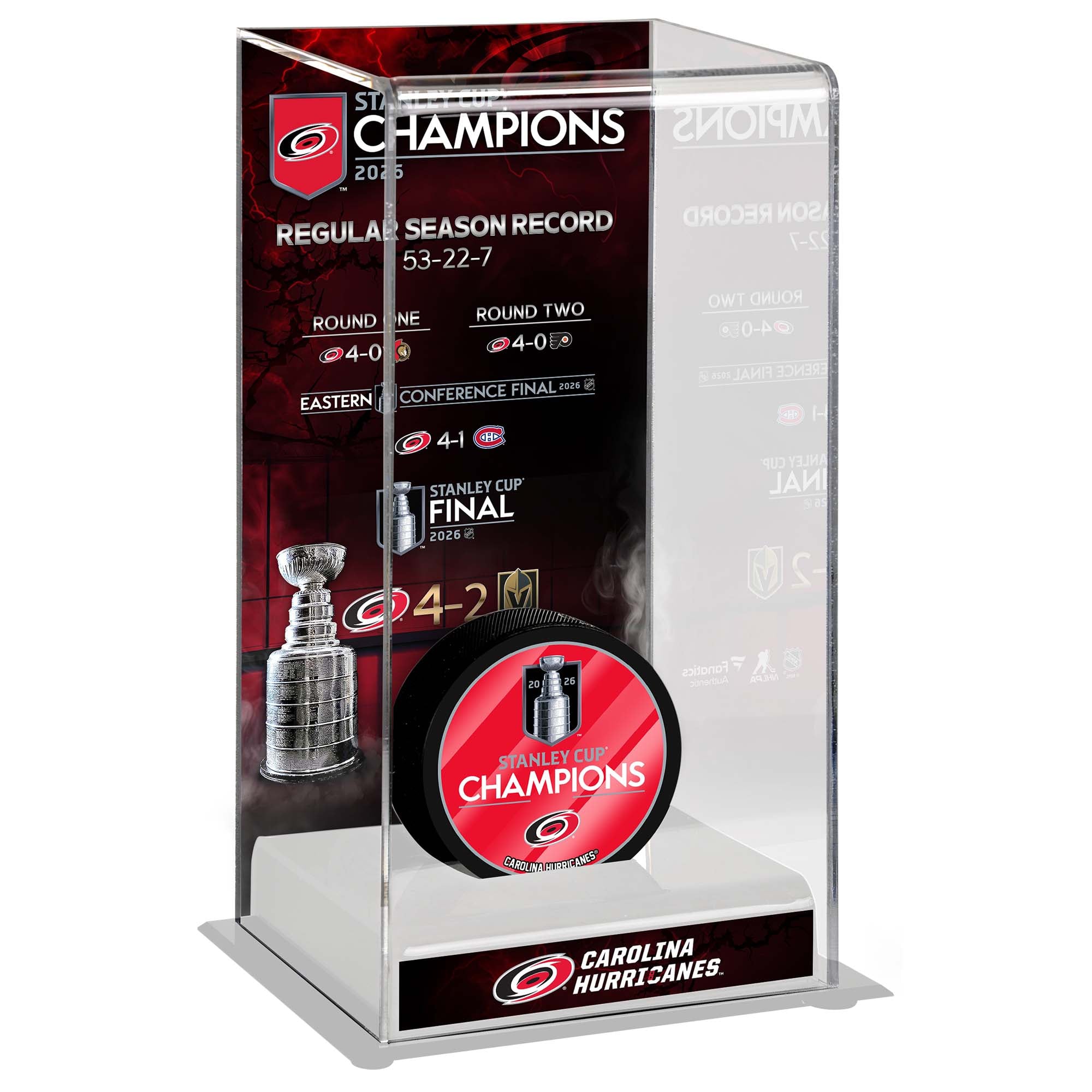 Étui de luxe pour rondelle de hockey Carolina Hurricanes, champions de la Coupe Stanley 2026