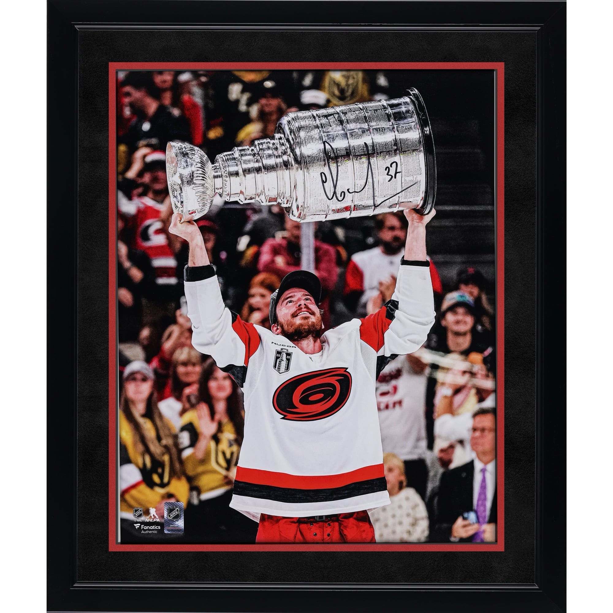 Andrei Svechnikov Carolina Hurricanes Autographed 2026 Stanley Cup Champions 16" x 20" Raising Cup Photograph