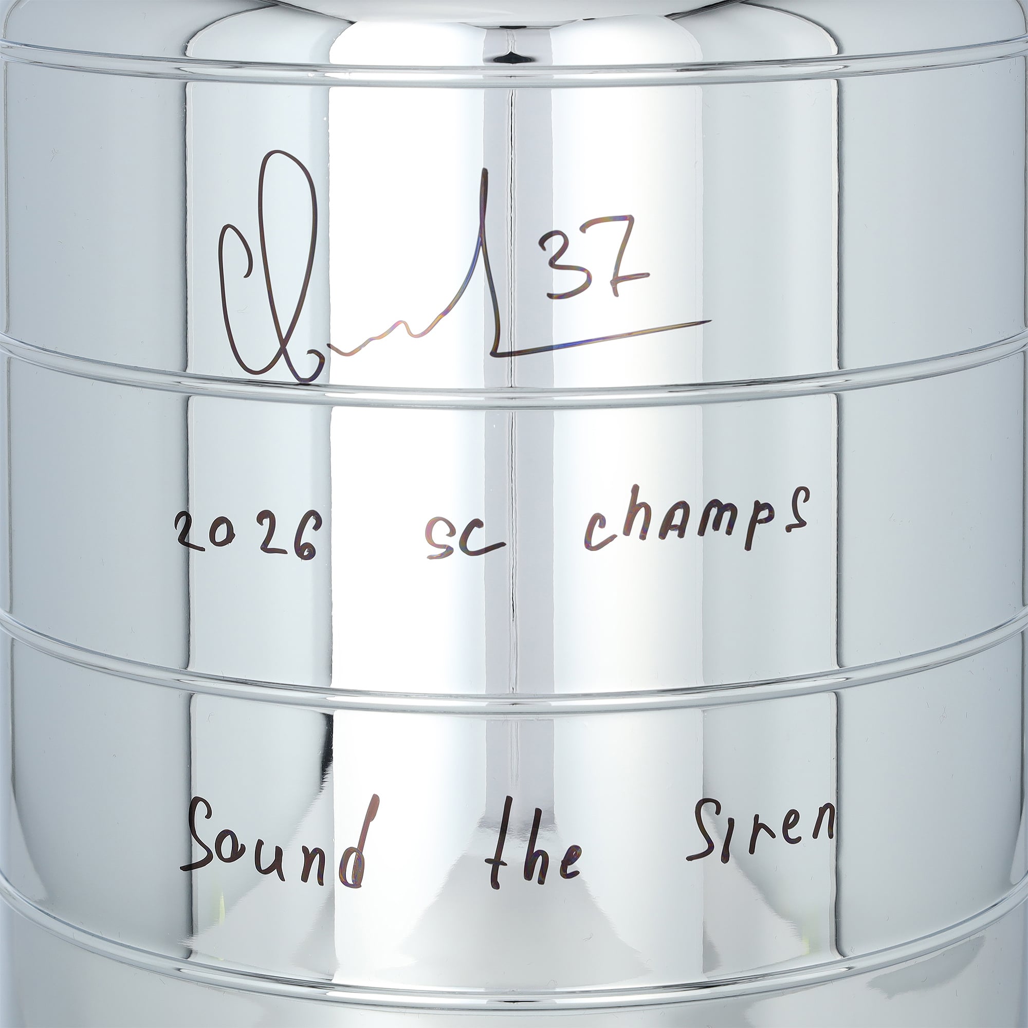 Réplique de la Coupe Stanley 2026, champions, signée par Andrei Svechnikov des Hurricanes de la Caroline, avec inscriptions multiples - Édition limitée n° 1/5