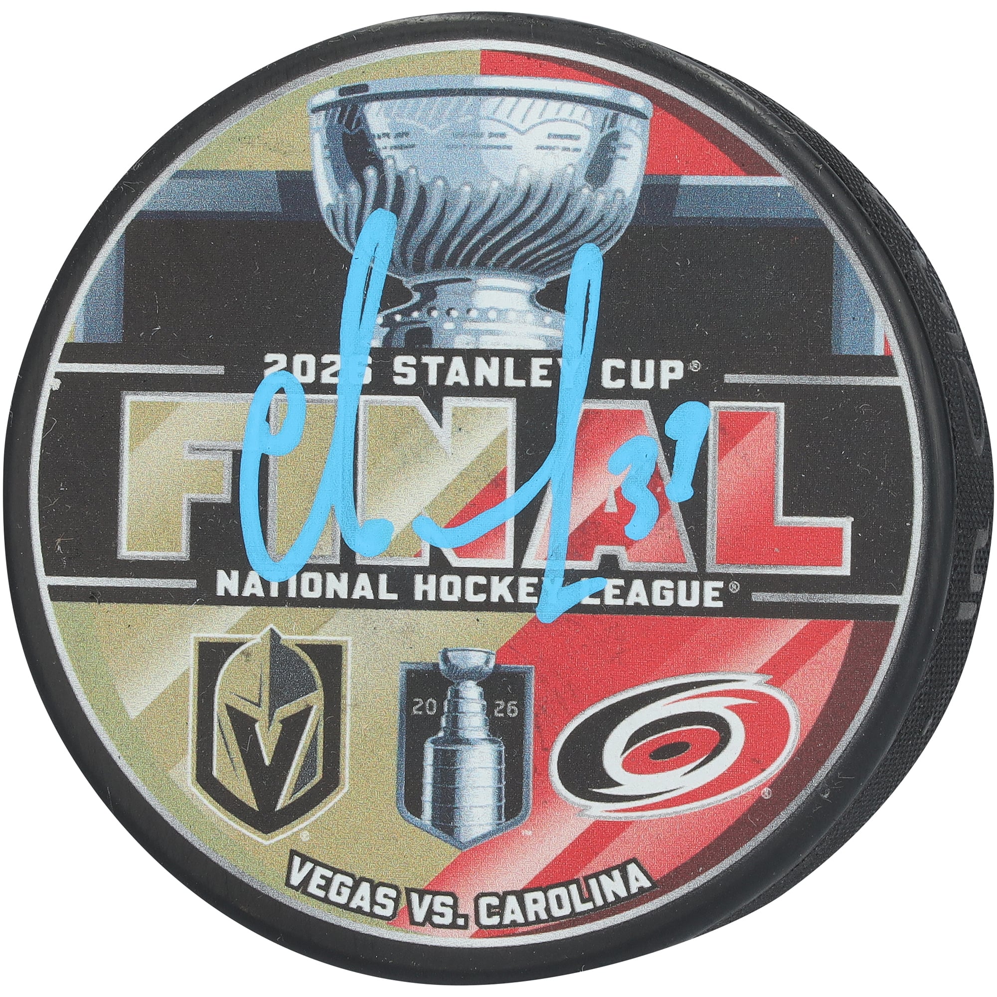 Andrei Svechnikov Carolina Hurricanes Autographed 2026 Stanley Cup Final Dueling Matchup Hockey Puck