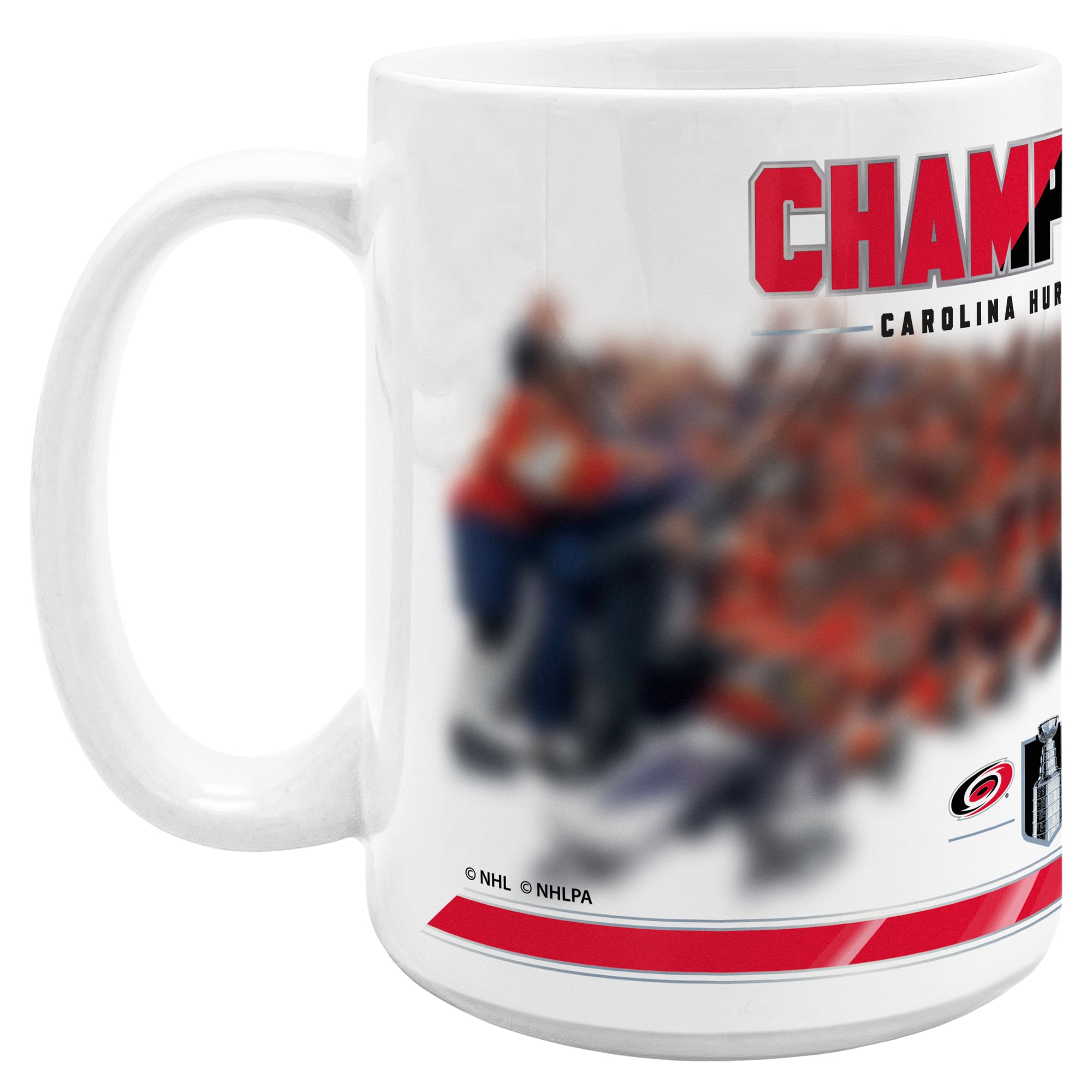 Mug à café 44 cl (15 oz) avec photo de l'équipe des Hurricanes de la Caroline, champions de la Coupe Stanley 2026