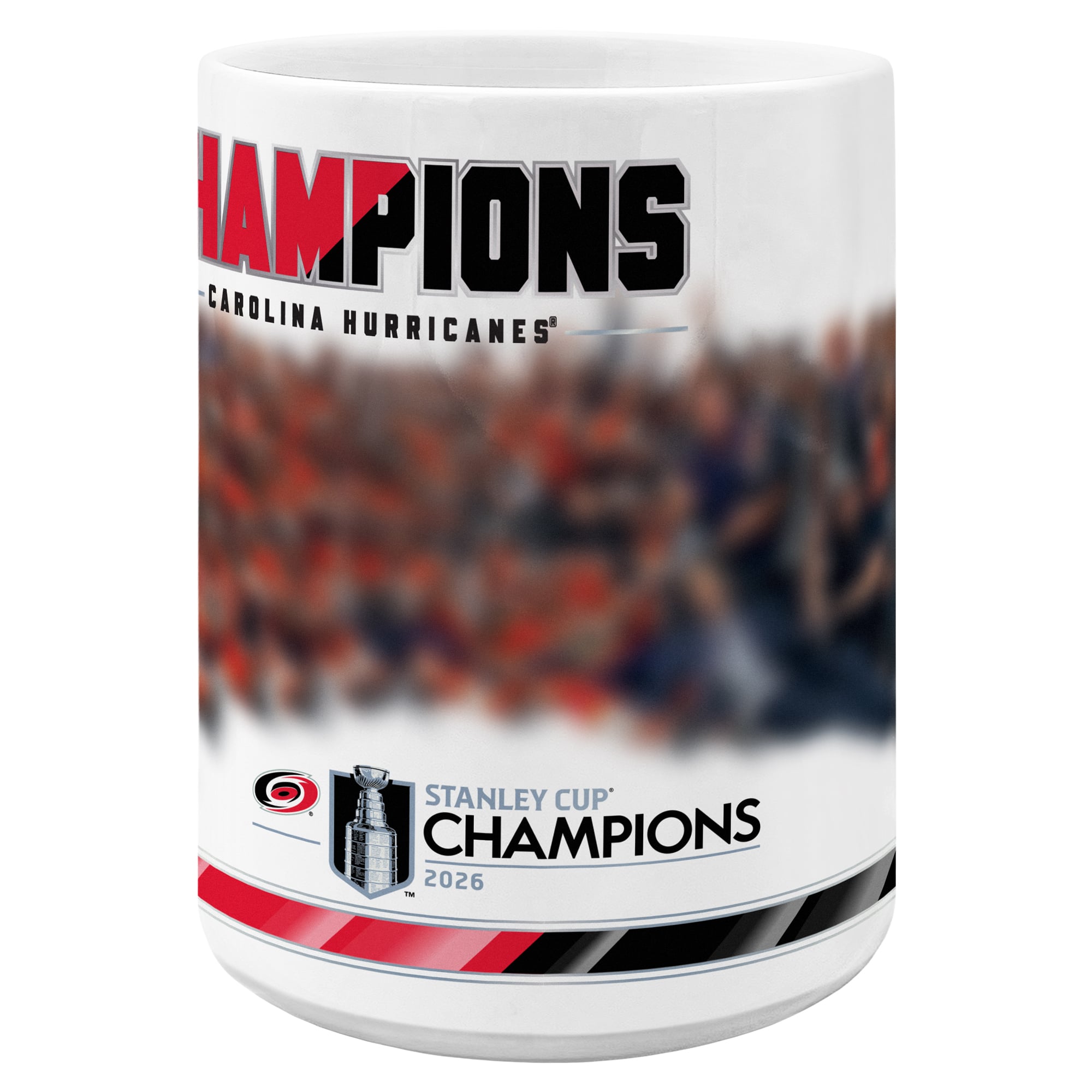 Mug à café 44 cl (15 oz) avec photo de l'équipe des Hurricanes de la Caroline, champions de la Coupe Stanley 2026