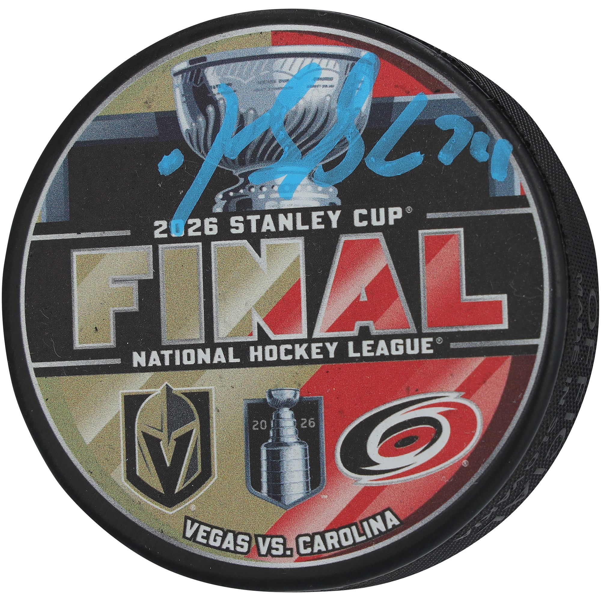 Jaccob Slavin Carolina Hurricanes Autographed 2026 Stanley Cup Final Dueling Matchup Hockey Puck