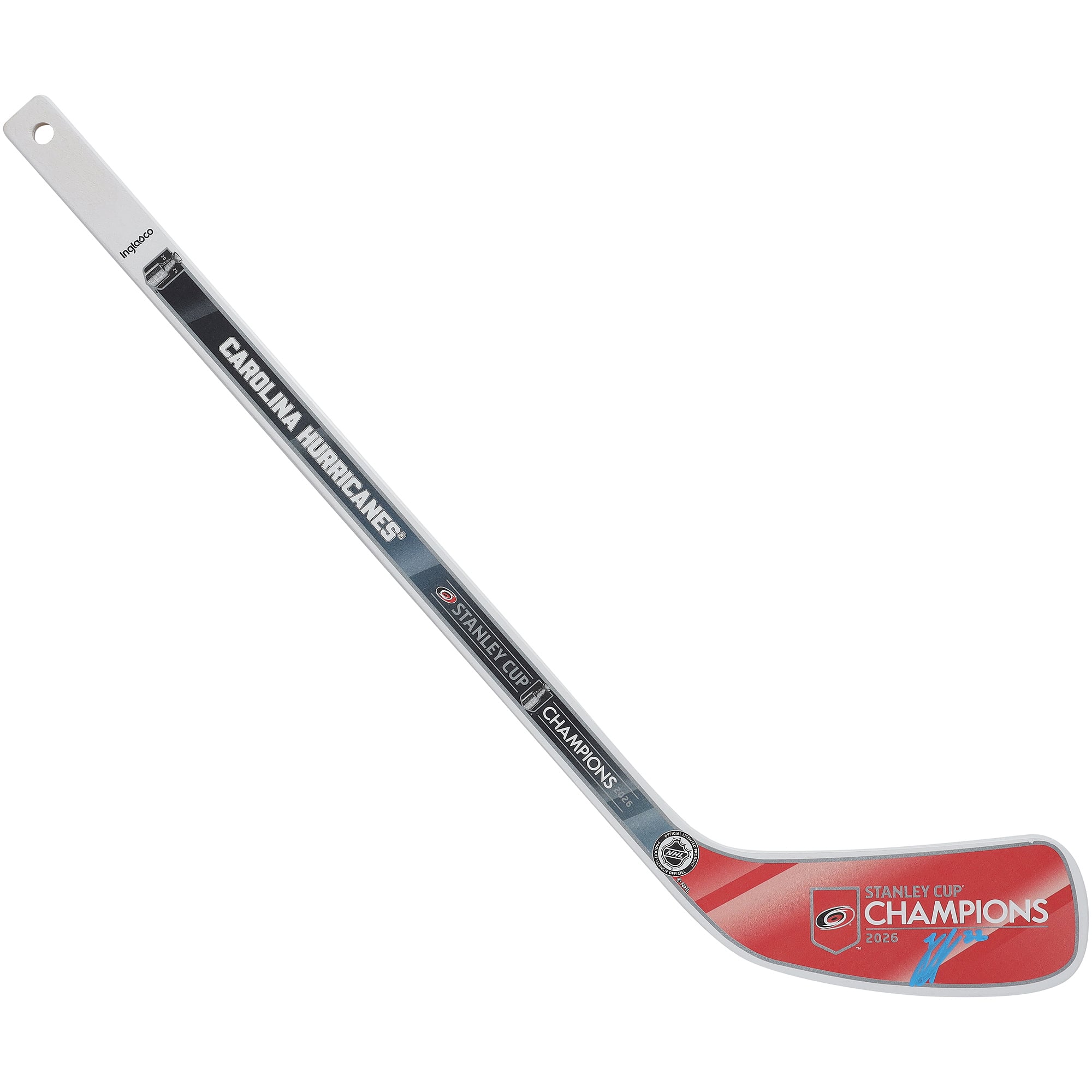 Logan Stankoven Carolina Hurricanes Autographed 2026 Stanley Cup Champions Mini Wood Stick