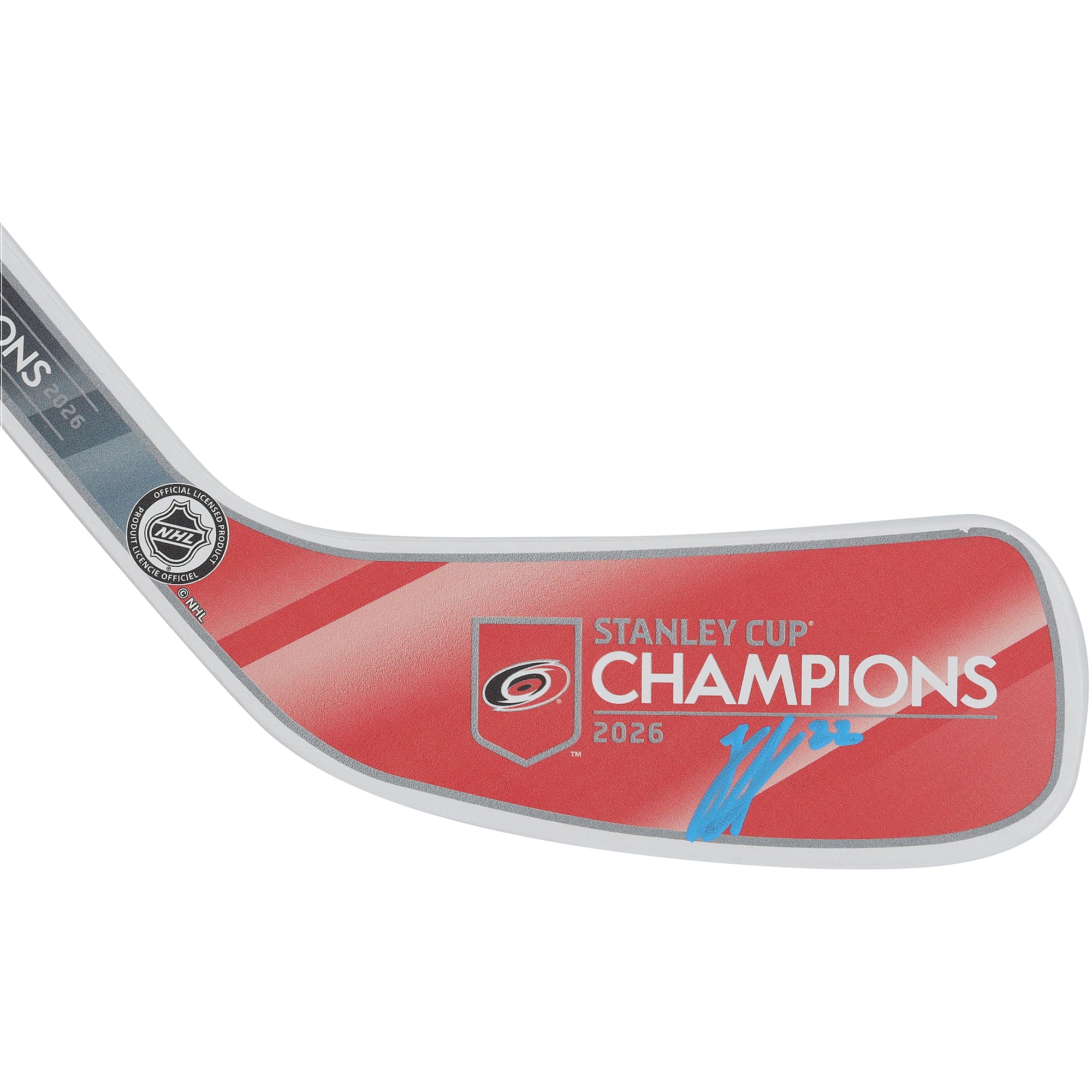 Logan Stankoven Carolina Hurricanes Autographed 2026 Stanley Cup Champions Mini Wood Stick