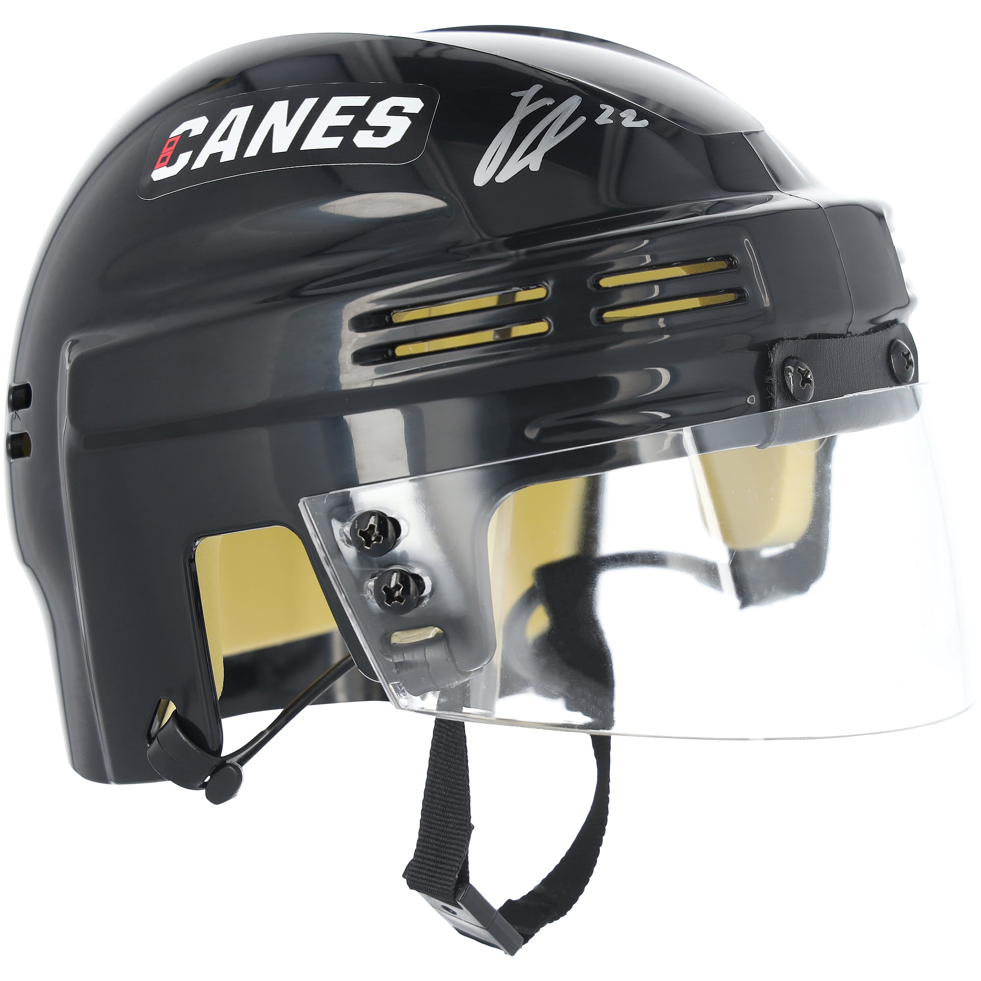 Logan Stankoven Carolina Hurricanes Autographed Black Mini Helmet