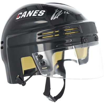 Logan Stankoven Carolina Hurricanes Autographed Fanatics Authentic Black Mini Helmet