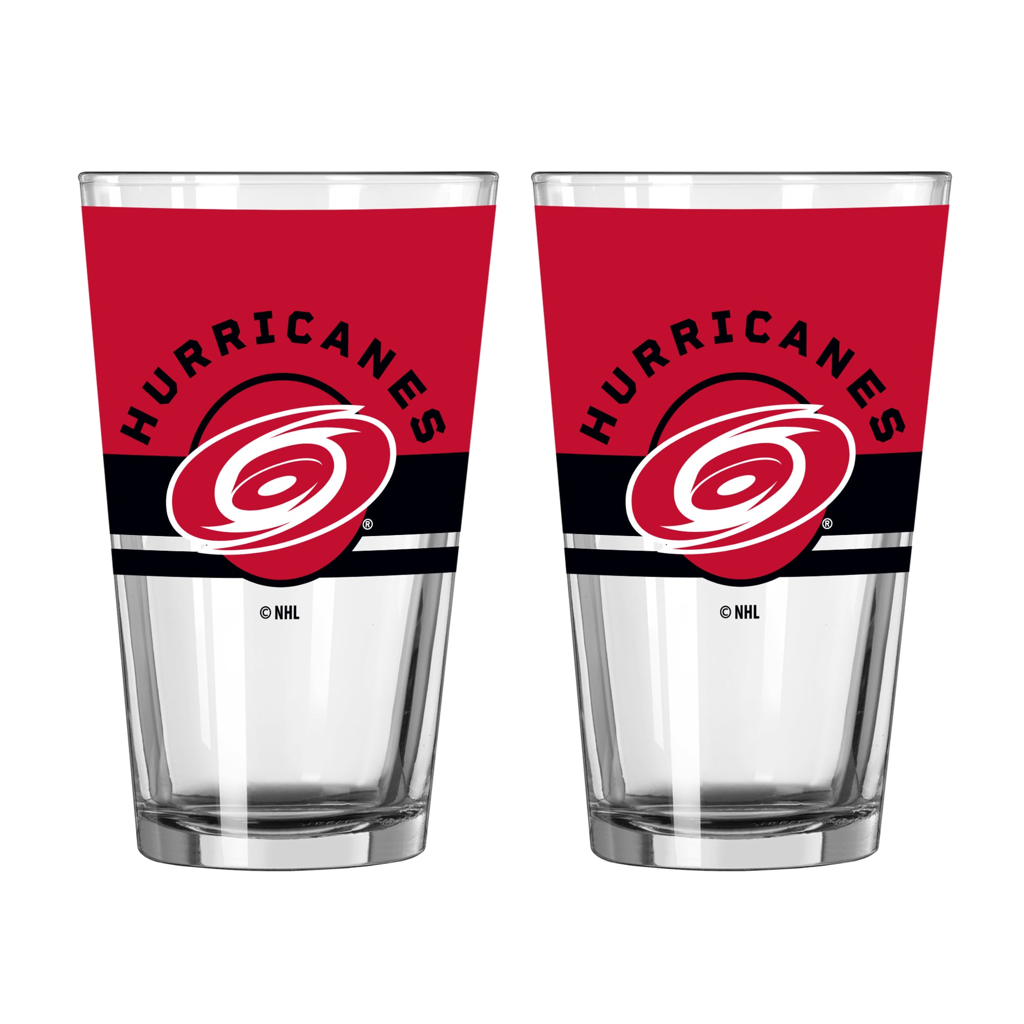 Ensemble de deux verres à bière Horizon de 473 ml (16 oz) Logo Brands Carolina Hurricanes
