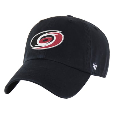 Men's Carolina Hurricanes  '47 Black Logo Clean Up Adjustable Hat