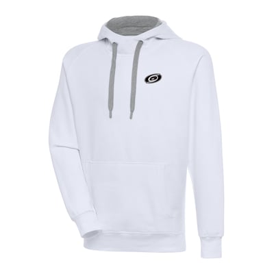  Carolina Hurricanes Antigua Metallic Logo Victory Pullover Hoodie - White
