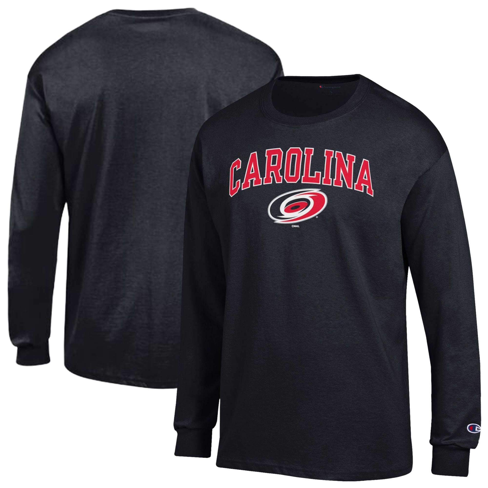 T-shirt à manches longues Champion noir Carolina Hurricanes pour homme