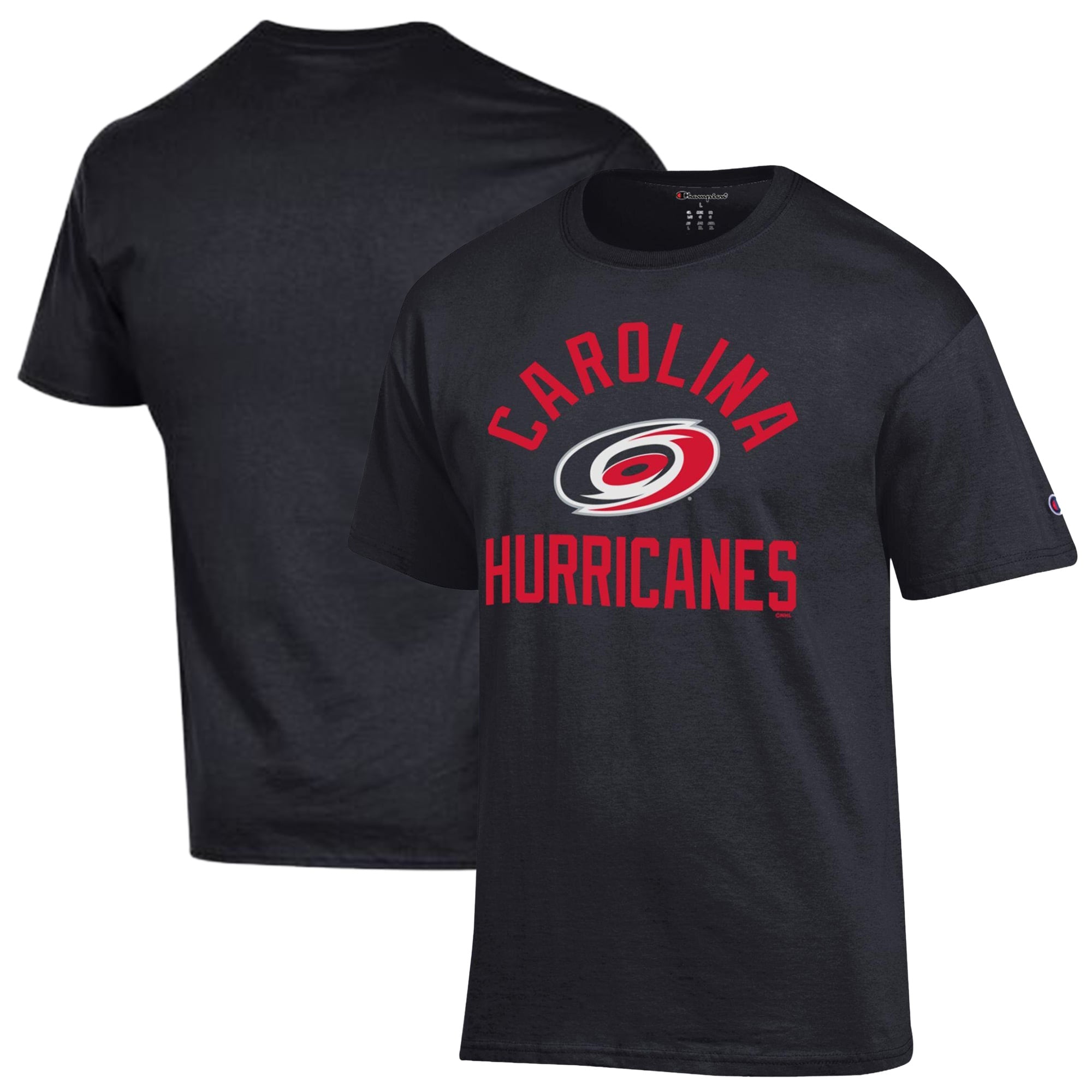 Men's Champion Black Carolina Hurricanes Primary Logo Jersey T-Shirt