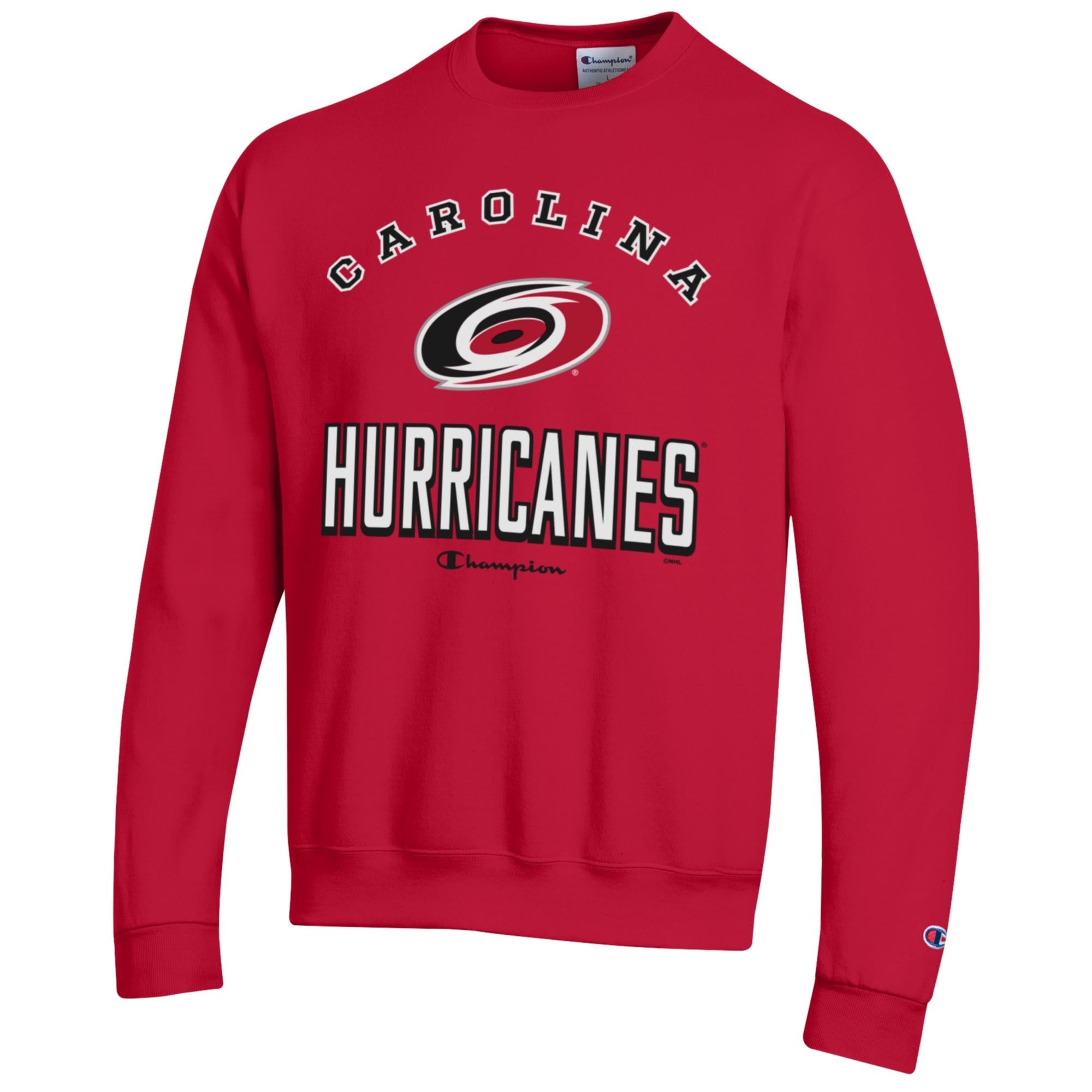 Sweat-shirt à col rond Champion rouge Carolina Hurricanes Eco Powerblend pour homme