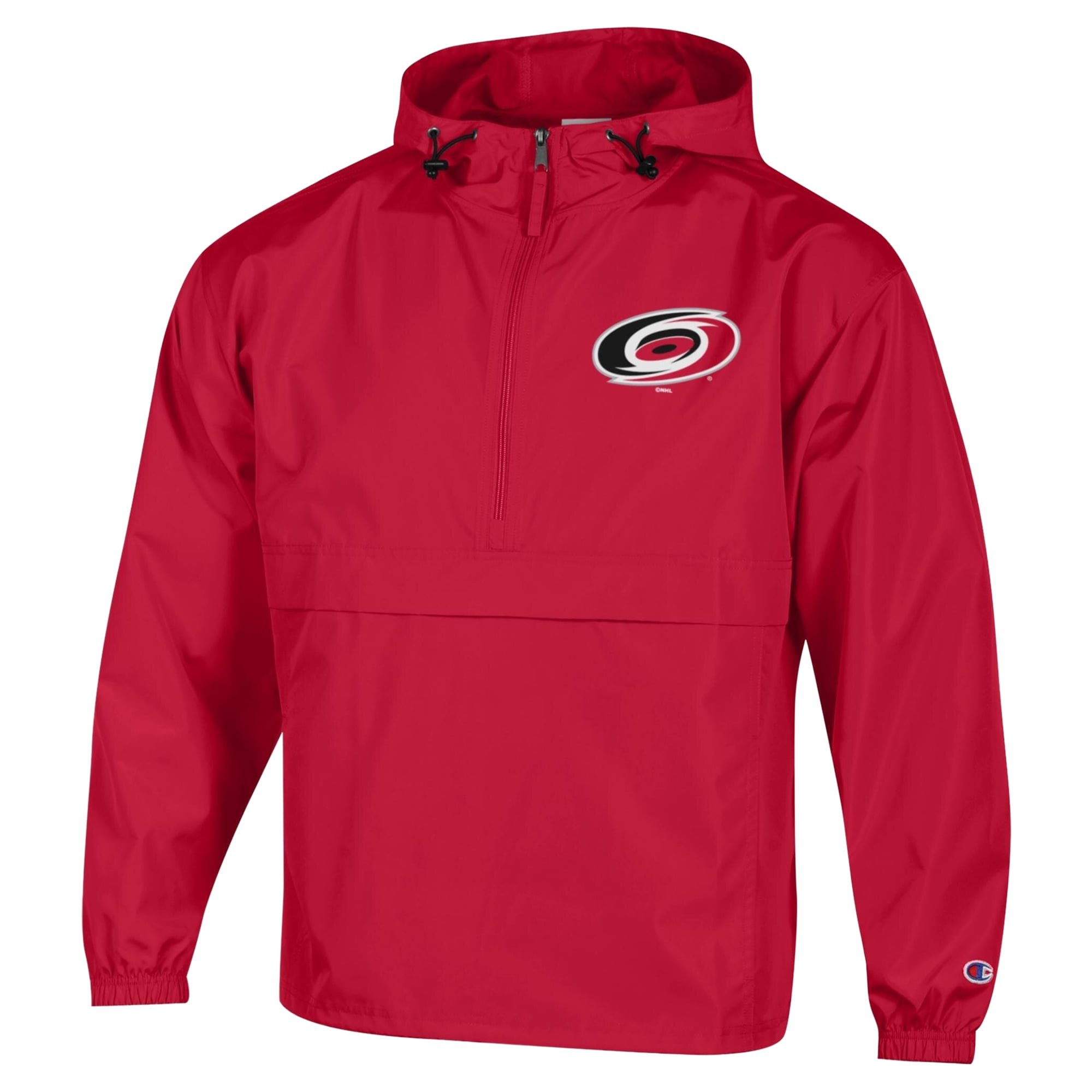 Men's Champion  Red Carolina Hurricanes Packable Windbreaker Half-Zip Jacket