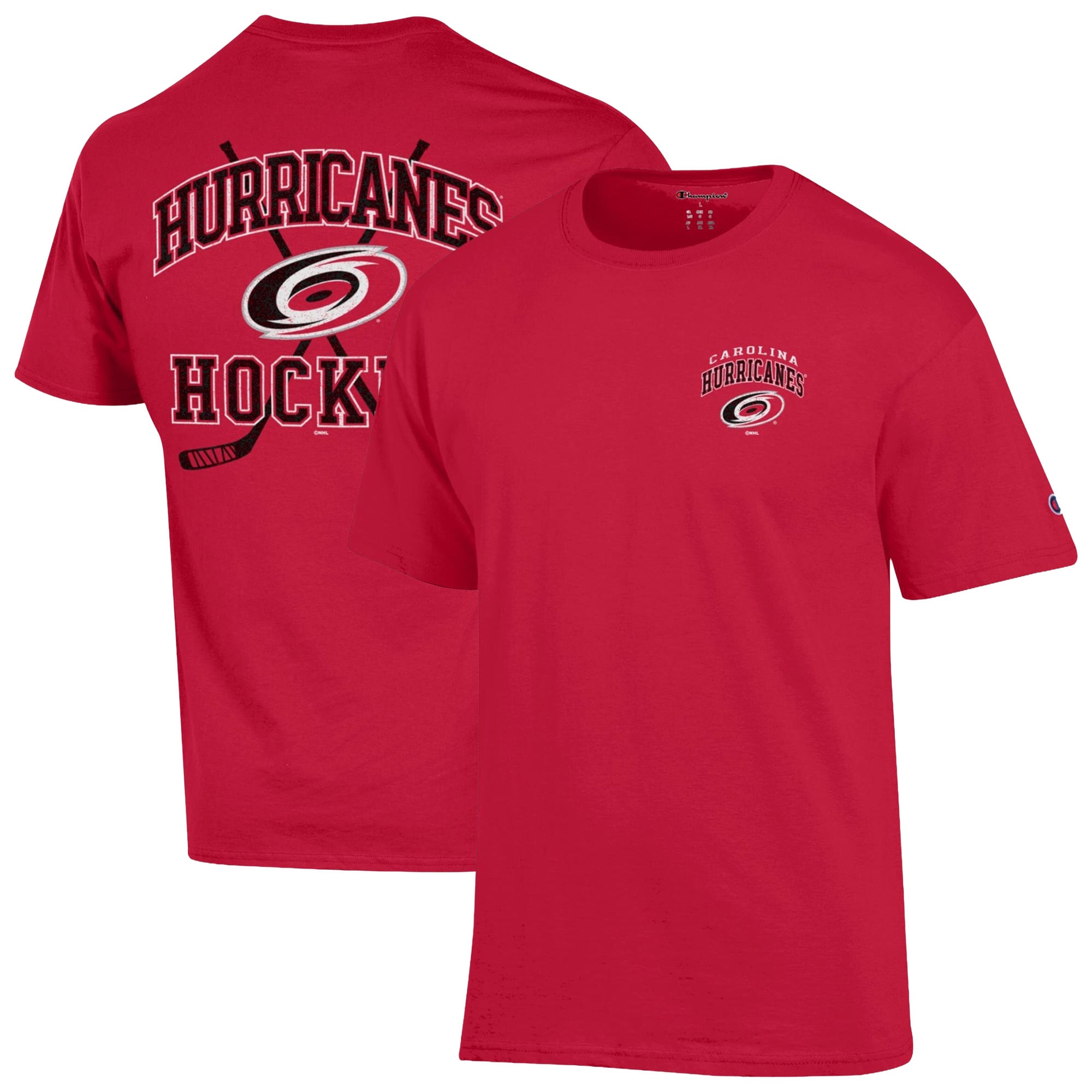 Men's Champion  Red Carolina Hurricanes Stick With It Jersey T-Shirt