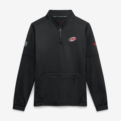 Men's Carolina Hurricanes Fanatics Black Authentic Pro Rink Fleece Quarter-Zip Pullover