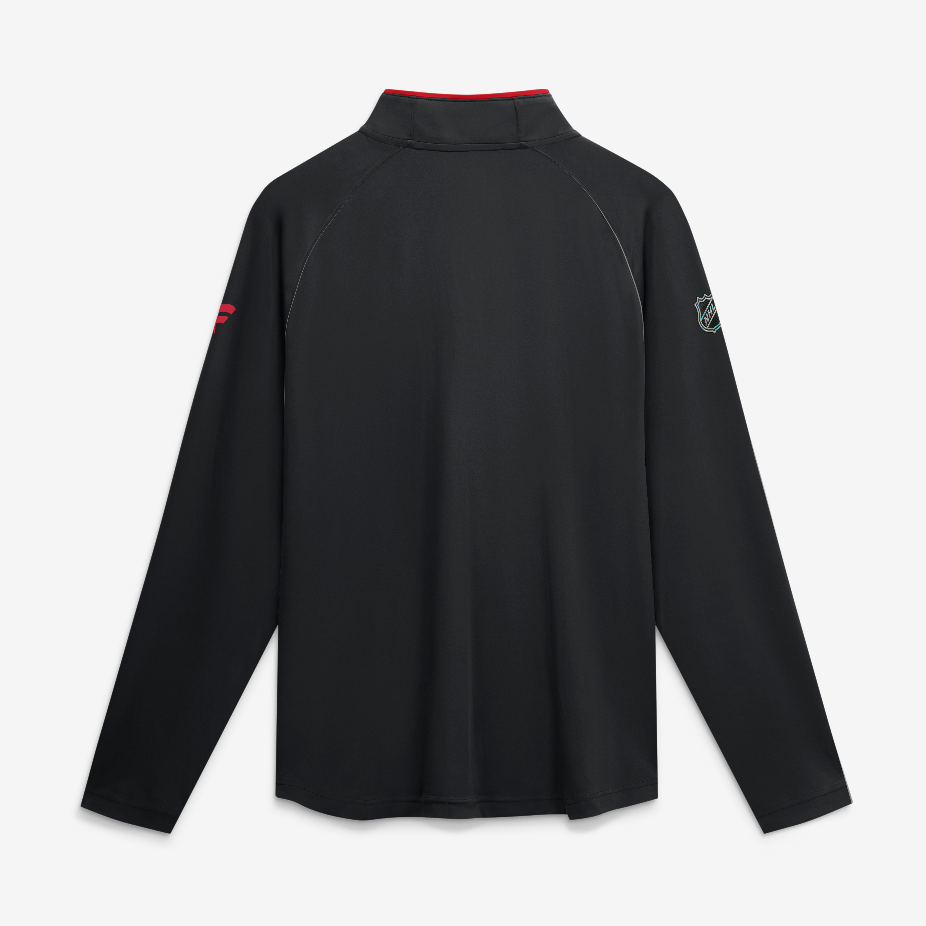 Pull-over léger à col zippé Fanatics noir Carolina Hurricanes Authentic Pro Rink pour homme