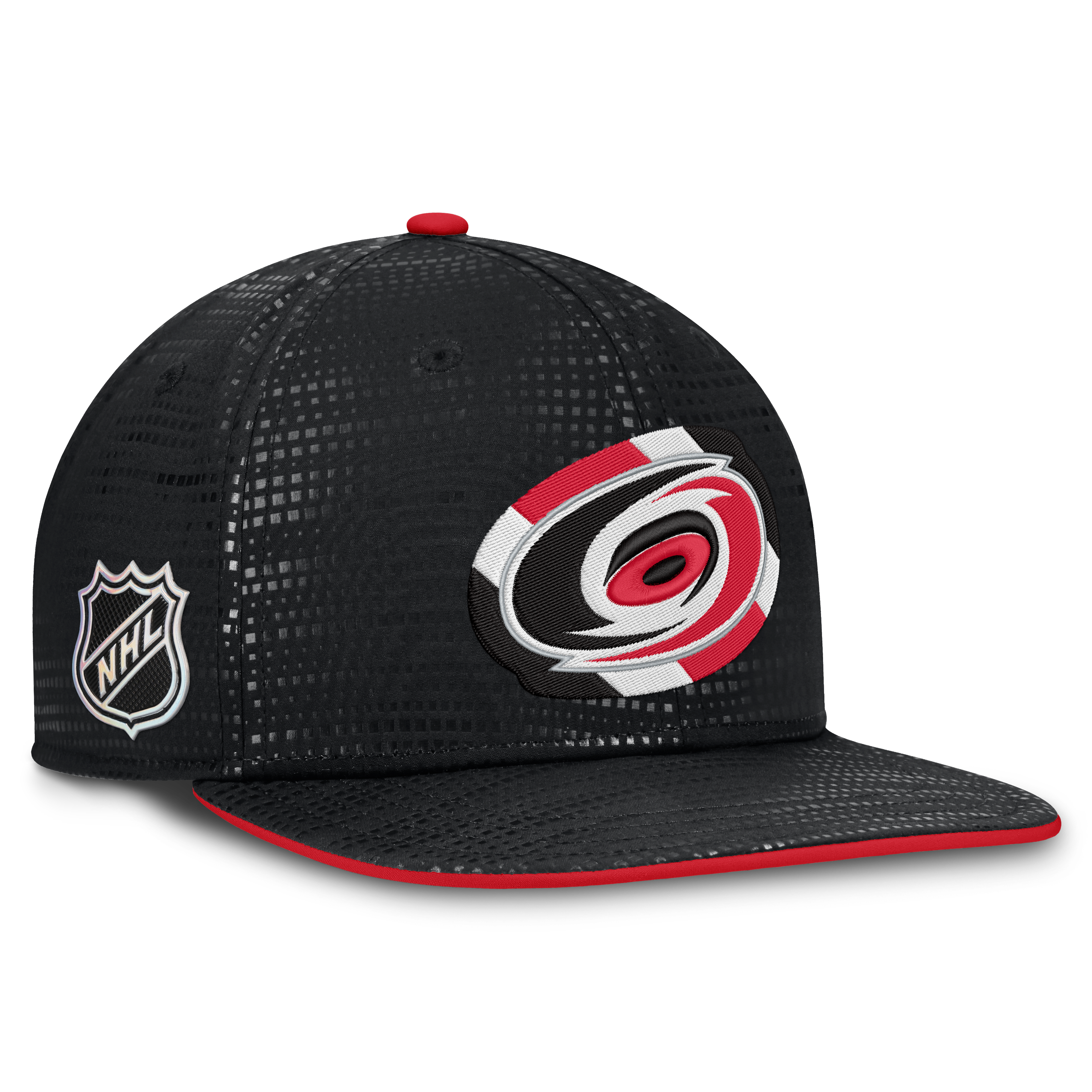 Men's Fanatics Black Carolina Hurricanes Authentic Pro Rink Square Visor Snapback Hat