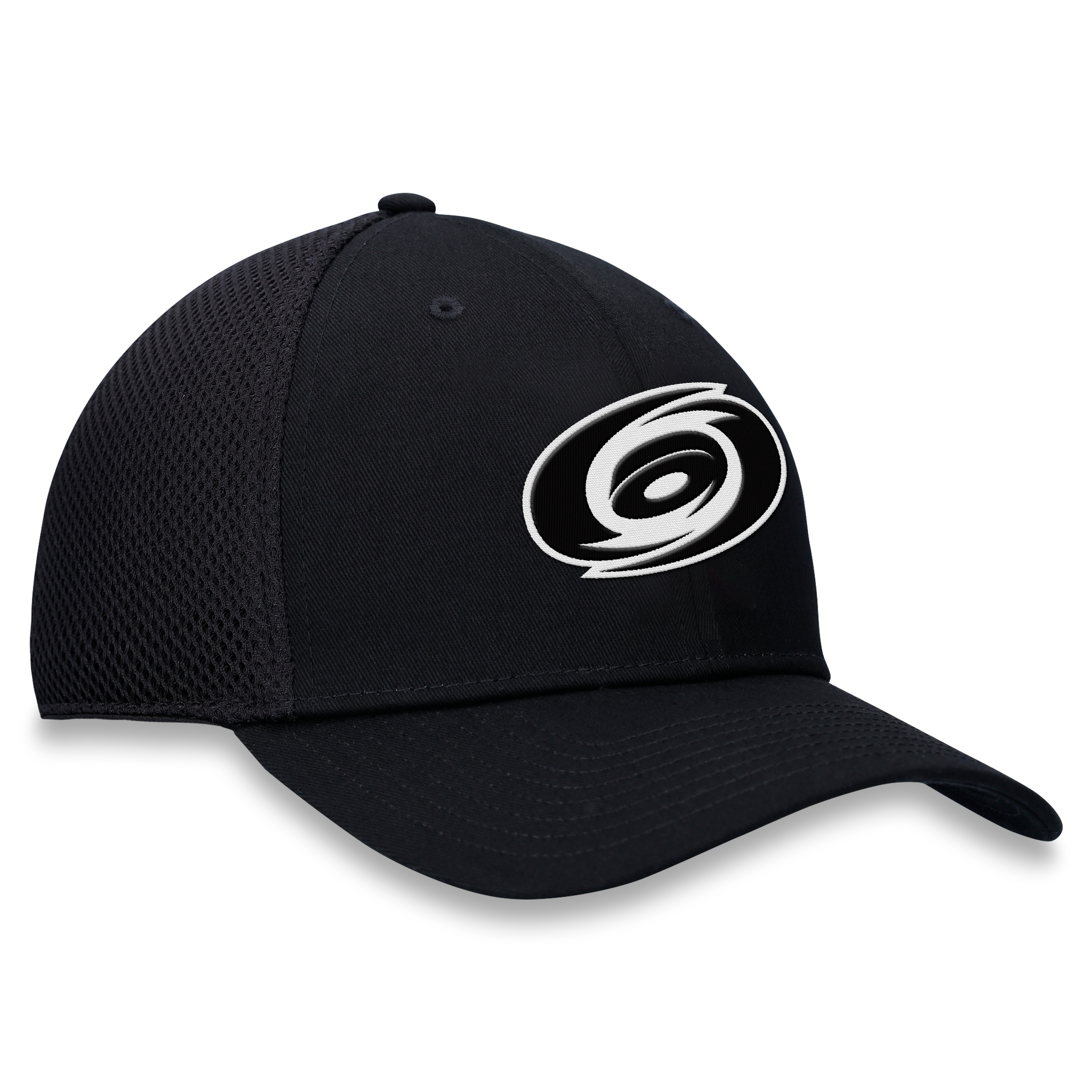 Casquette extensible à dos en maille ton sur Fanatics pour homme, noire, Carolina Hurricanes