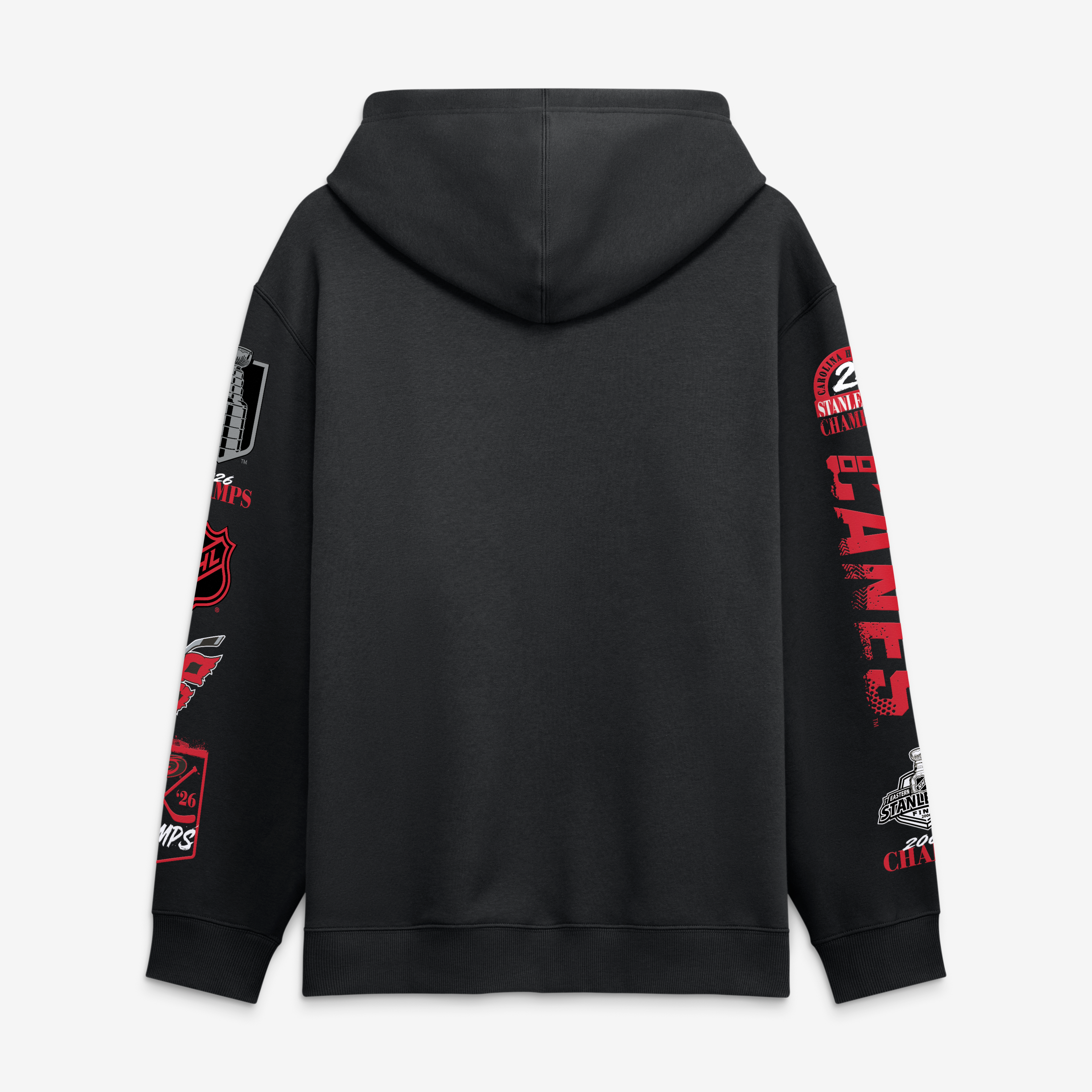 Sweat à capuche Fanatics noir pour homme, édition limitée Carolina Hurricanes, doubles champions de la Coupe Stanley, collection « Legacy The Rafters ».