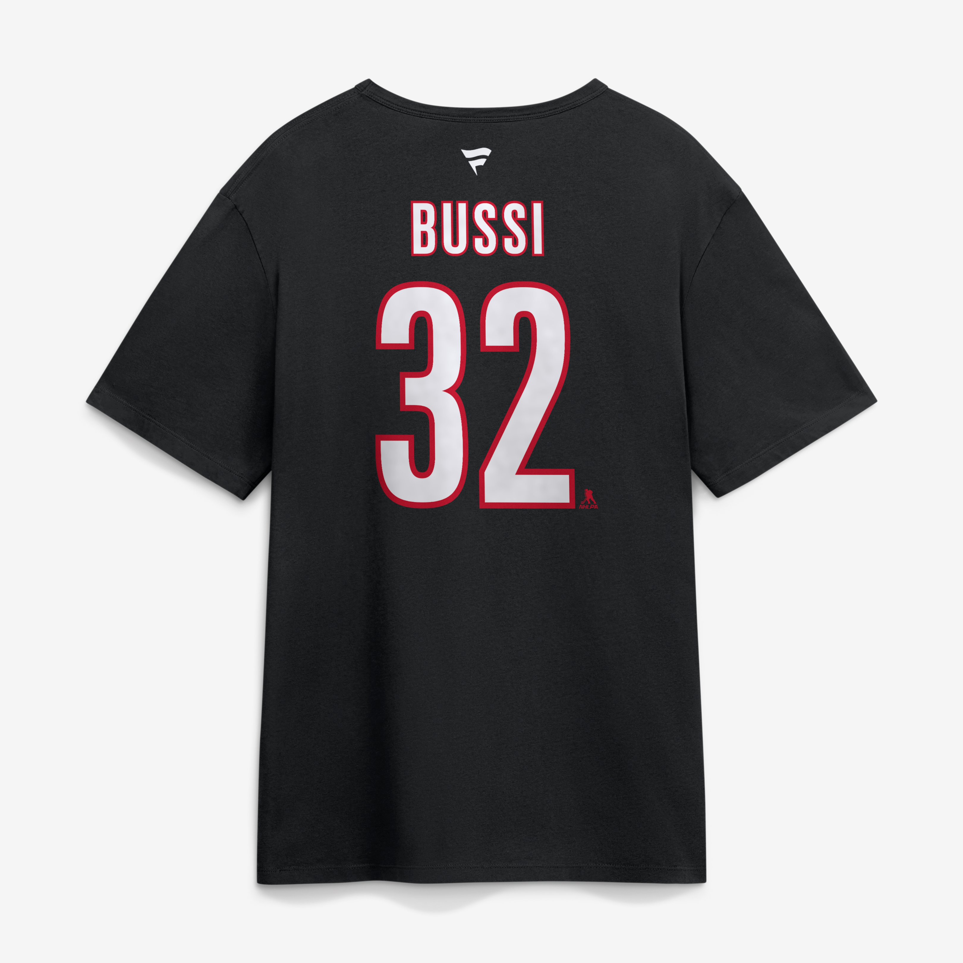 Men's Fanatics Brandon Bussi Black Carolina Hurricanes Authentic Stack Name & Number T-Shirt