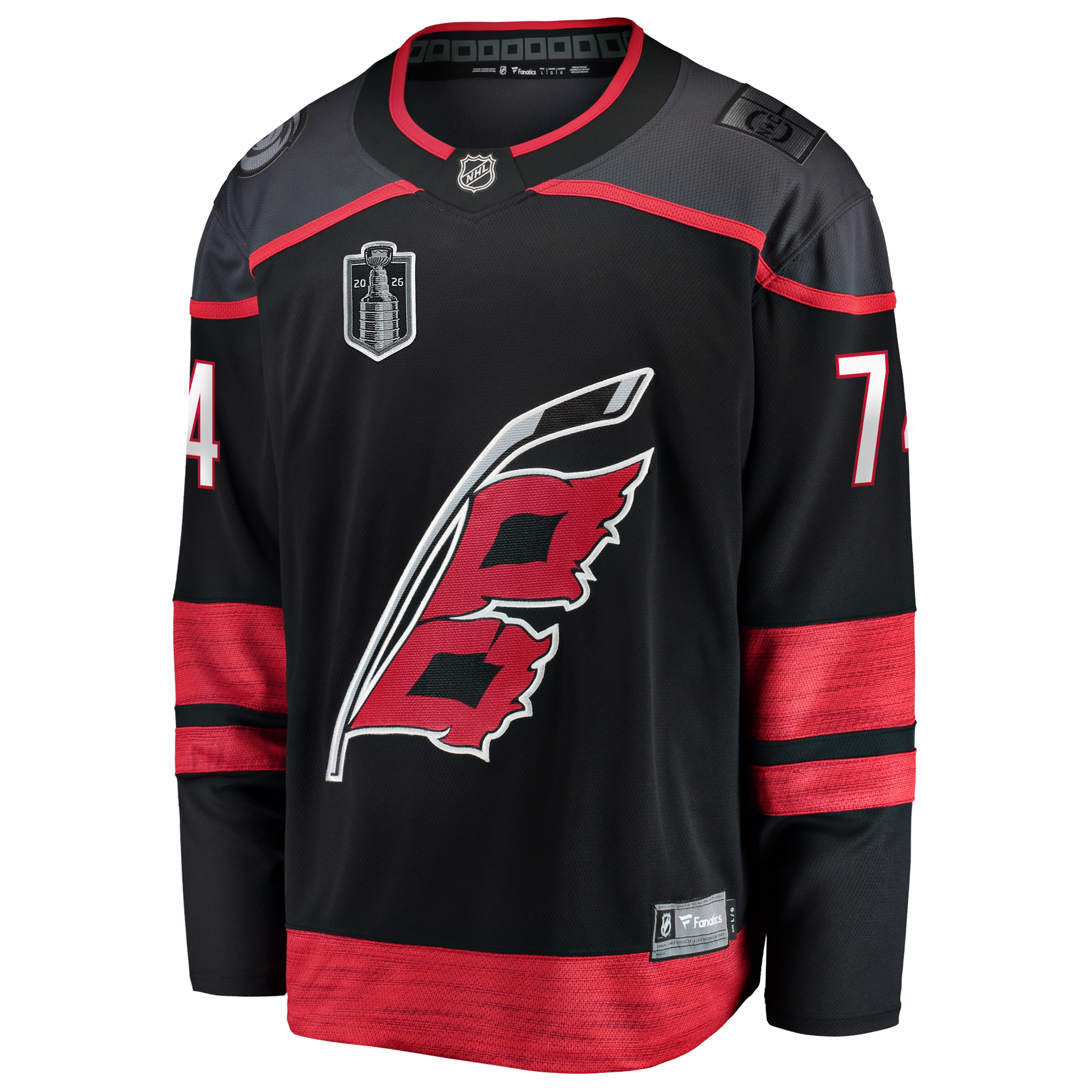 Men's Fanatics Jaccob Slavin Black Carolina Hurricanes 2026 Stanley Cup Final Home Breakaway Jersey