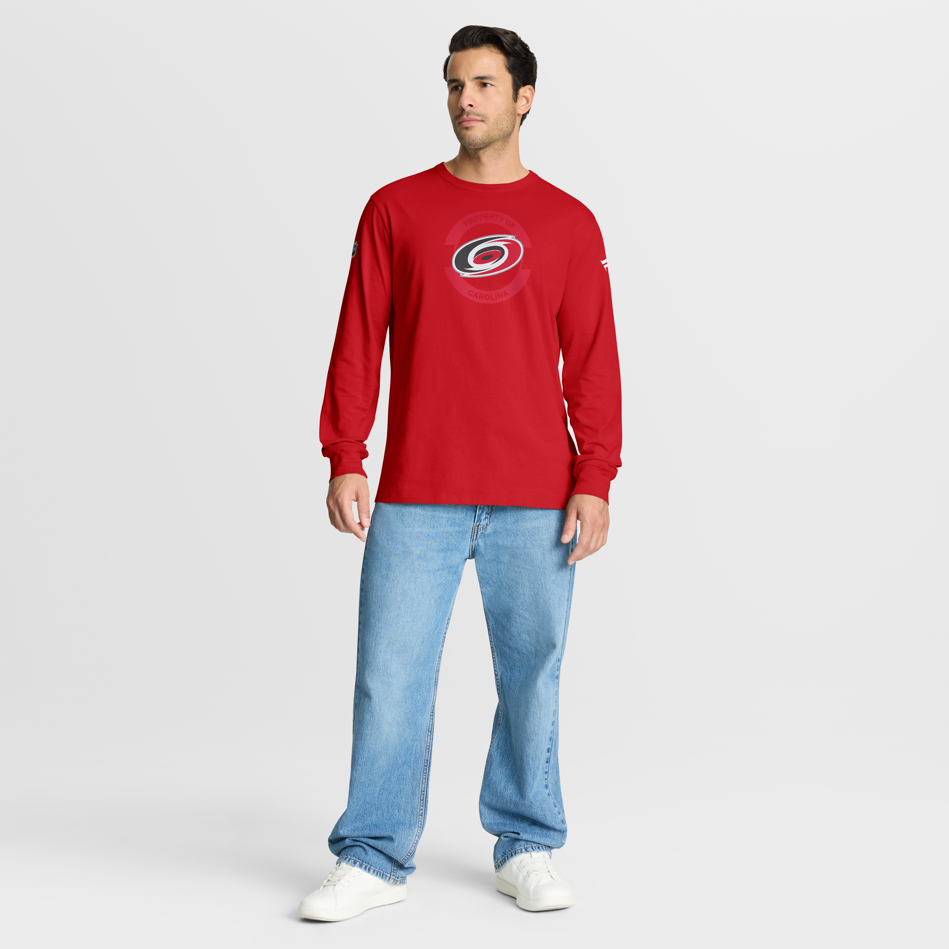 T-shirt à manches longues authentique Fanatics Red Carolina Hurricanes Pro Property Of Practice pour homme