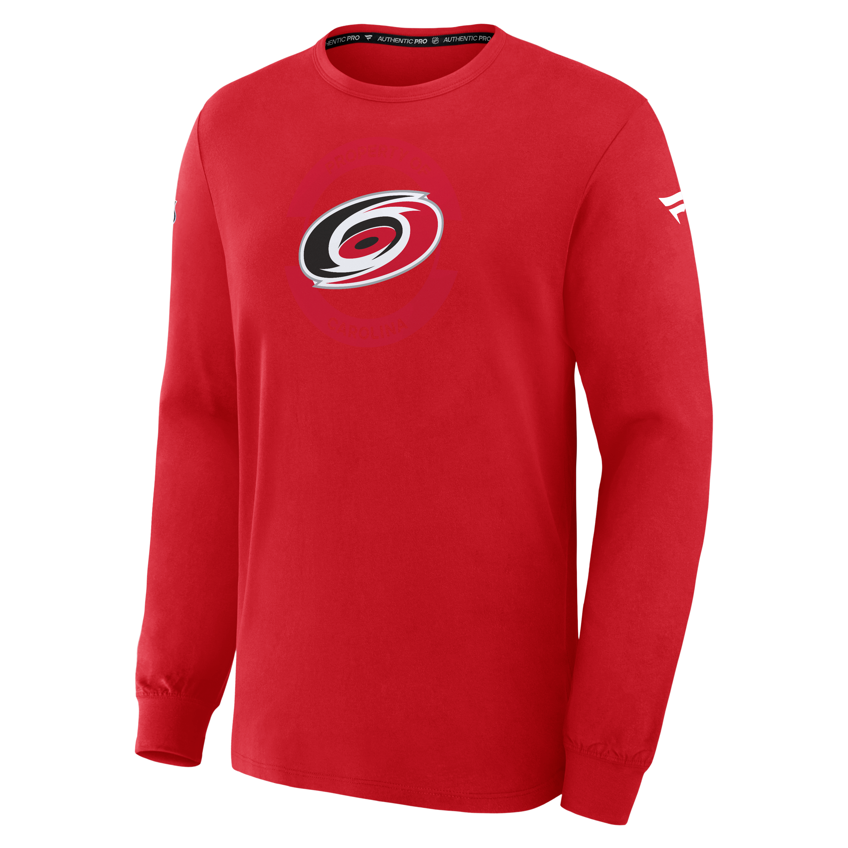 T-shirt à manches longues authentique Fanatics Red Carolina Hurricanes Pro Property Of Practice pour homme