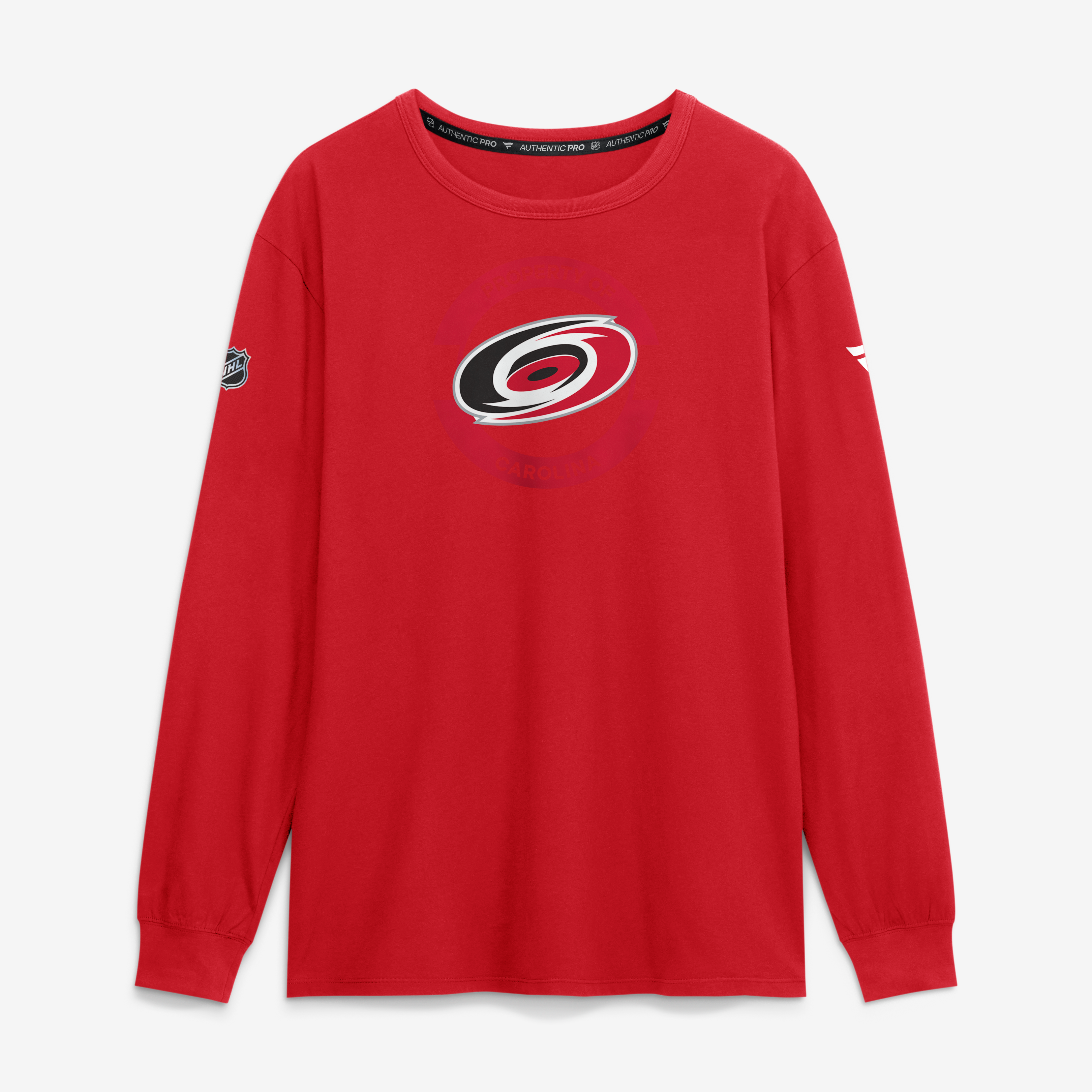 T-shirt à manches longues authentique Fanatics Red Carolina Hurricanes Pro Property Of Practice pour homme