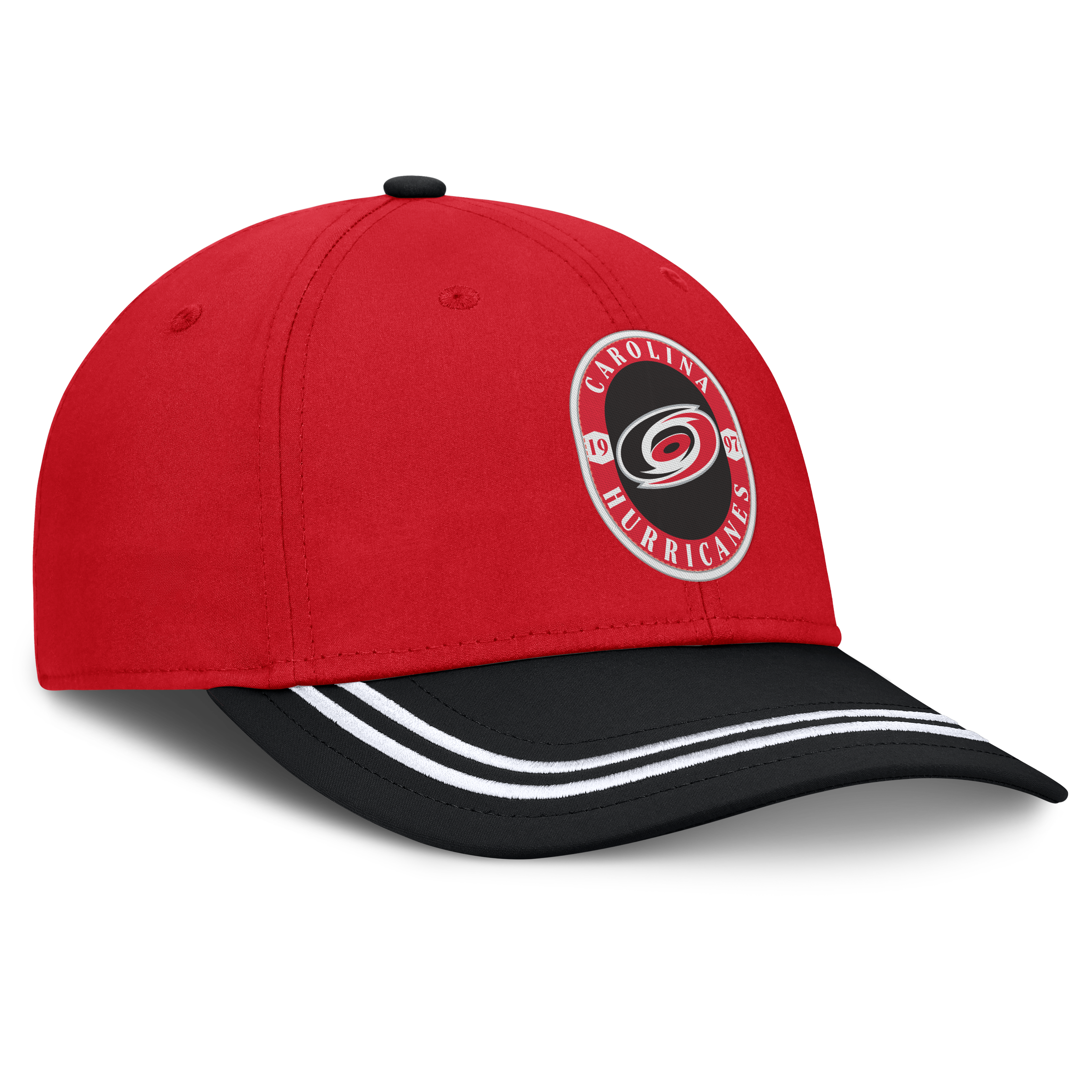 Casquette extensible Fanatics rouge/noire Carolina Hurricanes pour homme
