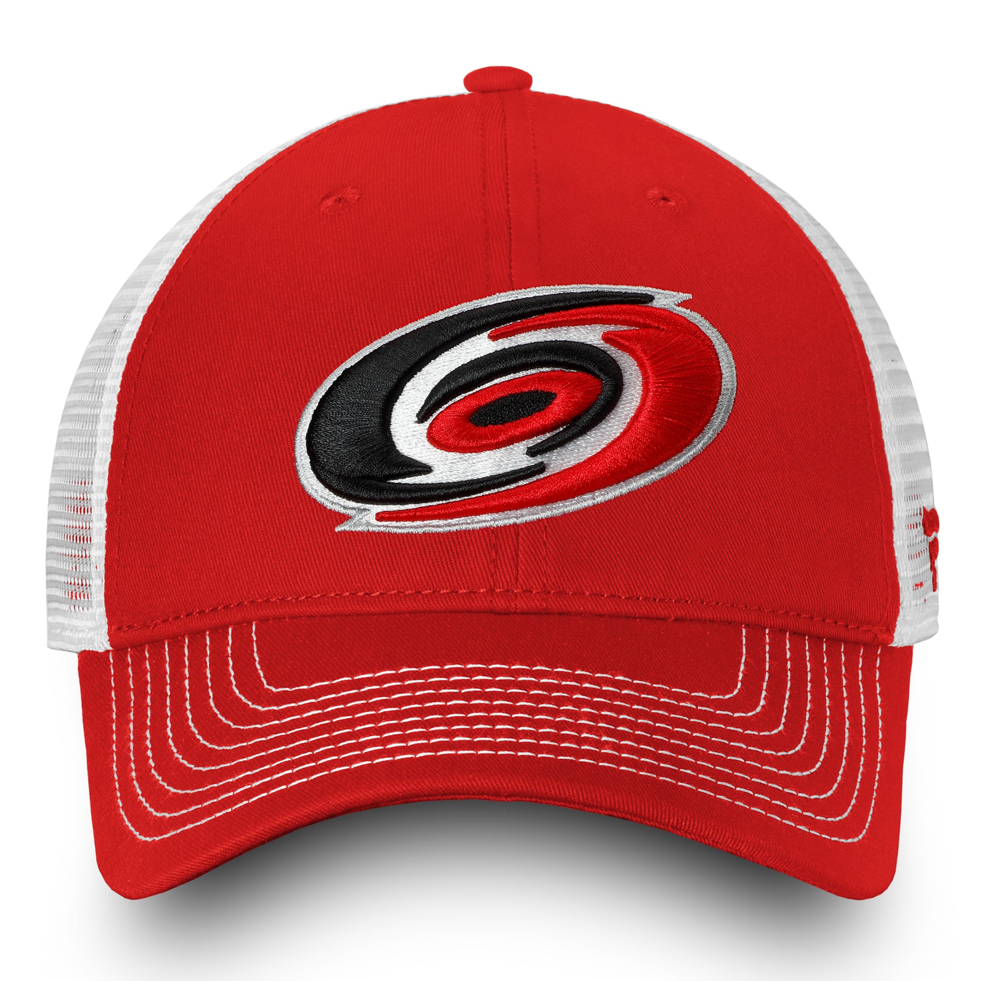 Men's Fanatics Red/White Carolina Hurricanes Core Primary Logo Trucker Adjustable Hat
