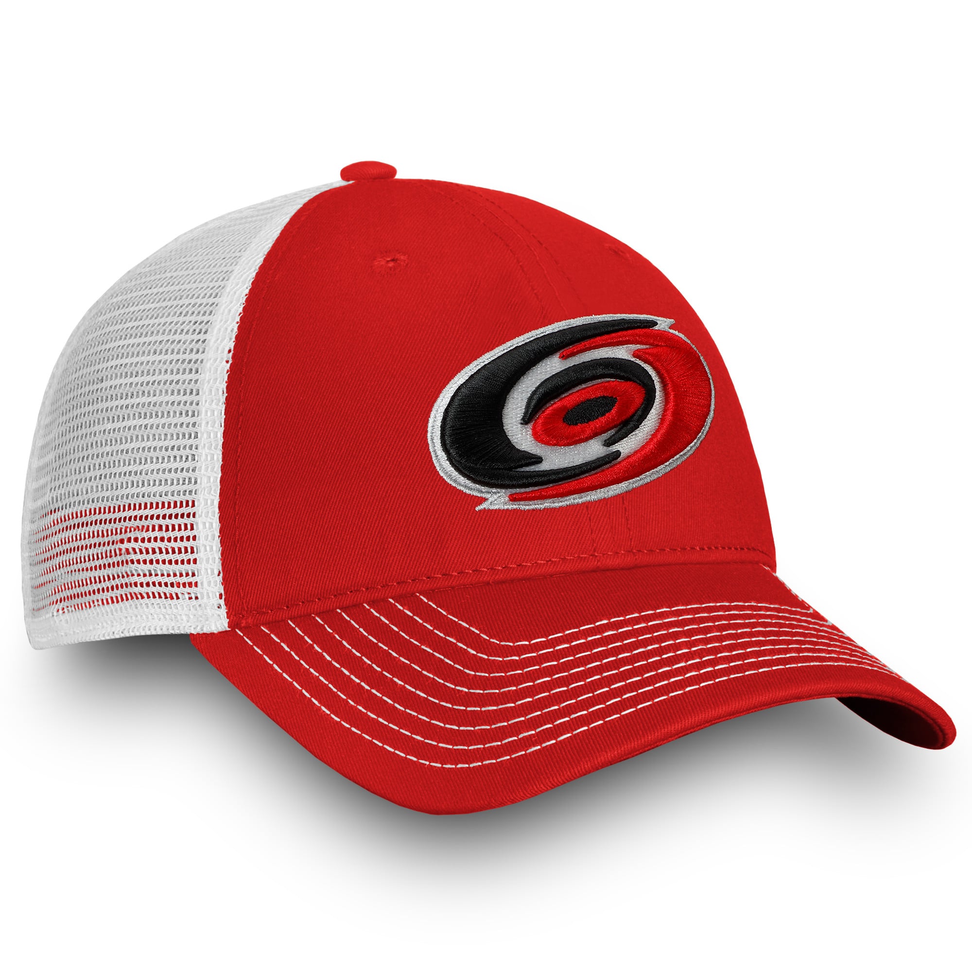 Men's Fanatics Red/White Carolina Hurricanes Core Primary Logo Trucker Adjustable Hat