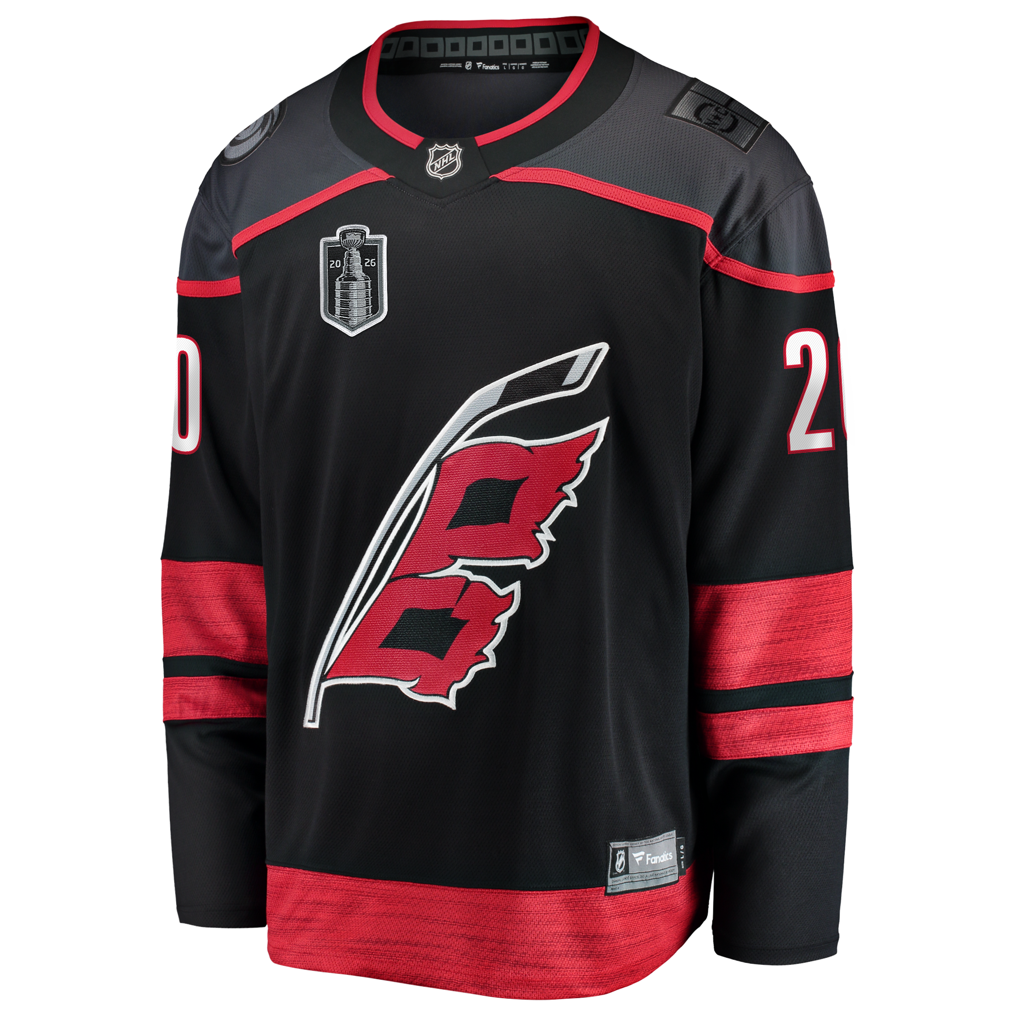 Maillot domicile Breakaway noir Sebastian Aho des Hurricanes de la Caroline, finale Coupe Stanley 2026, pour homme (Fanatics).