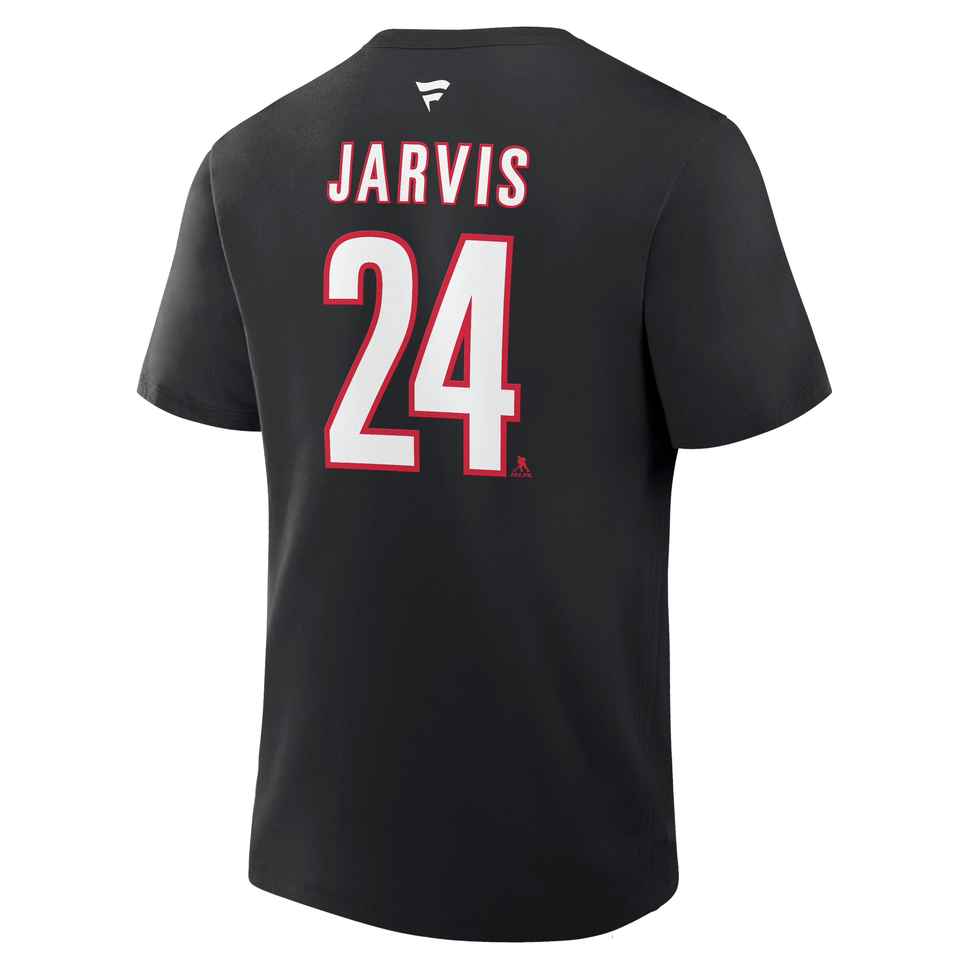 Men's Fanatics Seth Jarvis Black Carolina Hurricanes Authentic Stack Name & Number T-Shirt