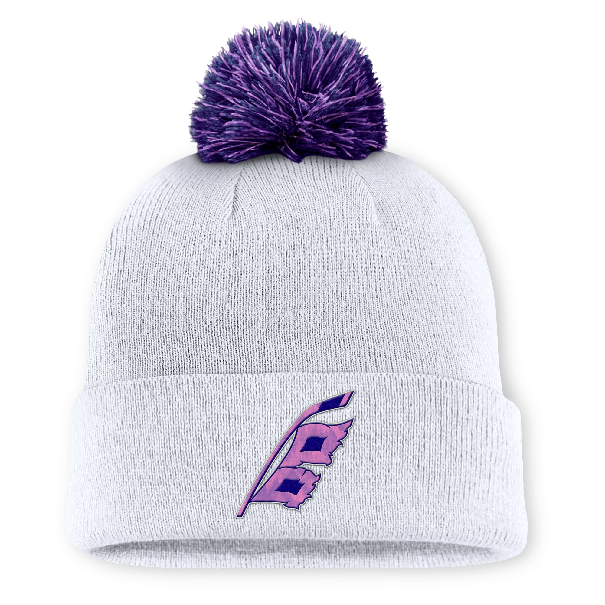 Bonnet tricoté à revers avec pompon, blanc, authentique, Carolina Hurricanes, de la marque Fanatics, pour homme.