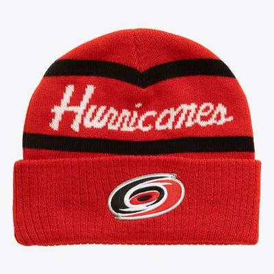 Bonnet à revers Mitchell & Ness rouge des Hurricanes de la Caroline pour homme