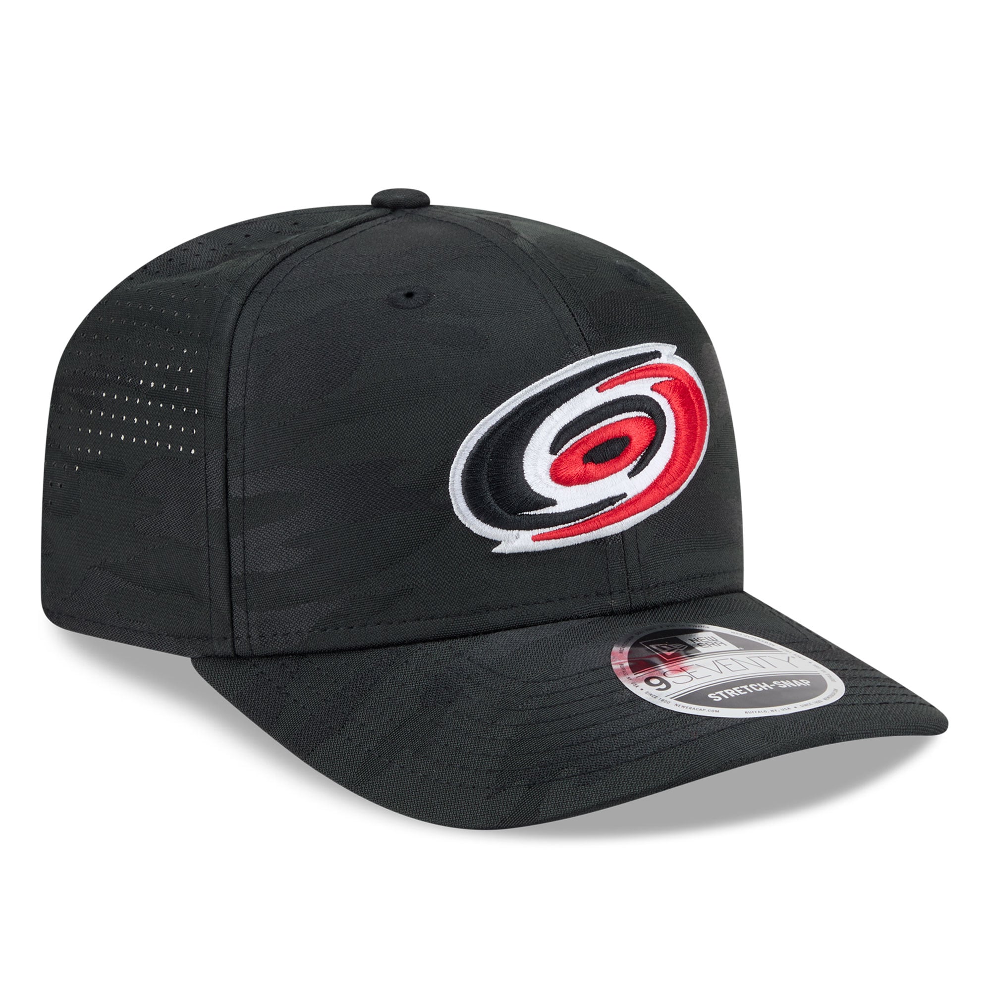 Casquette ajustable perforée New Era noire Carolina Hurricanes Camo 9SEVENTY pour homme