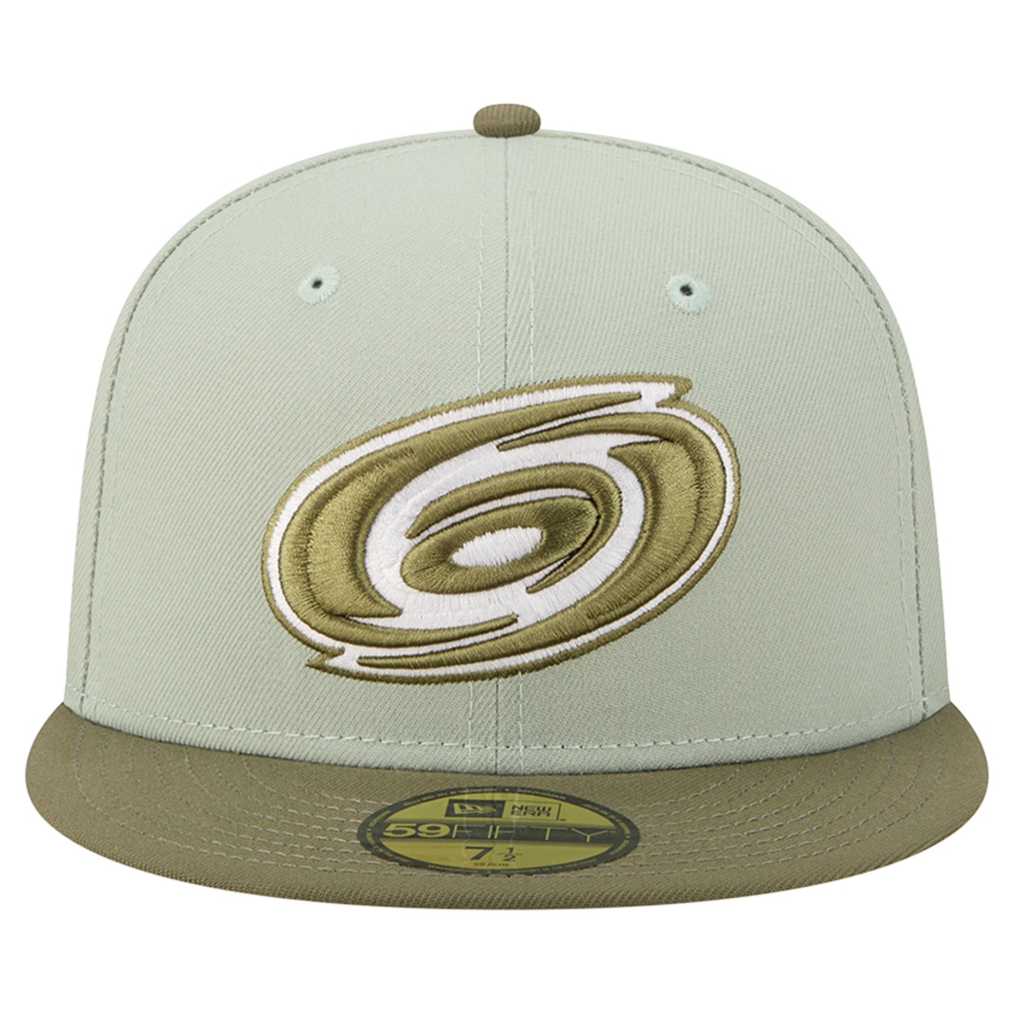 Casquette ajustée New Era 59FIFTY pour homme, coloris vert sauge/olive, Carolina Hurricanes