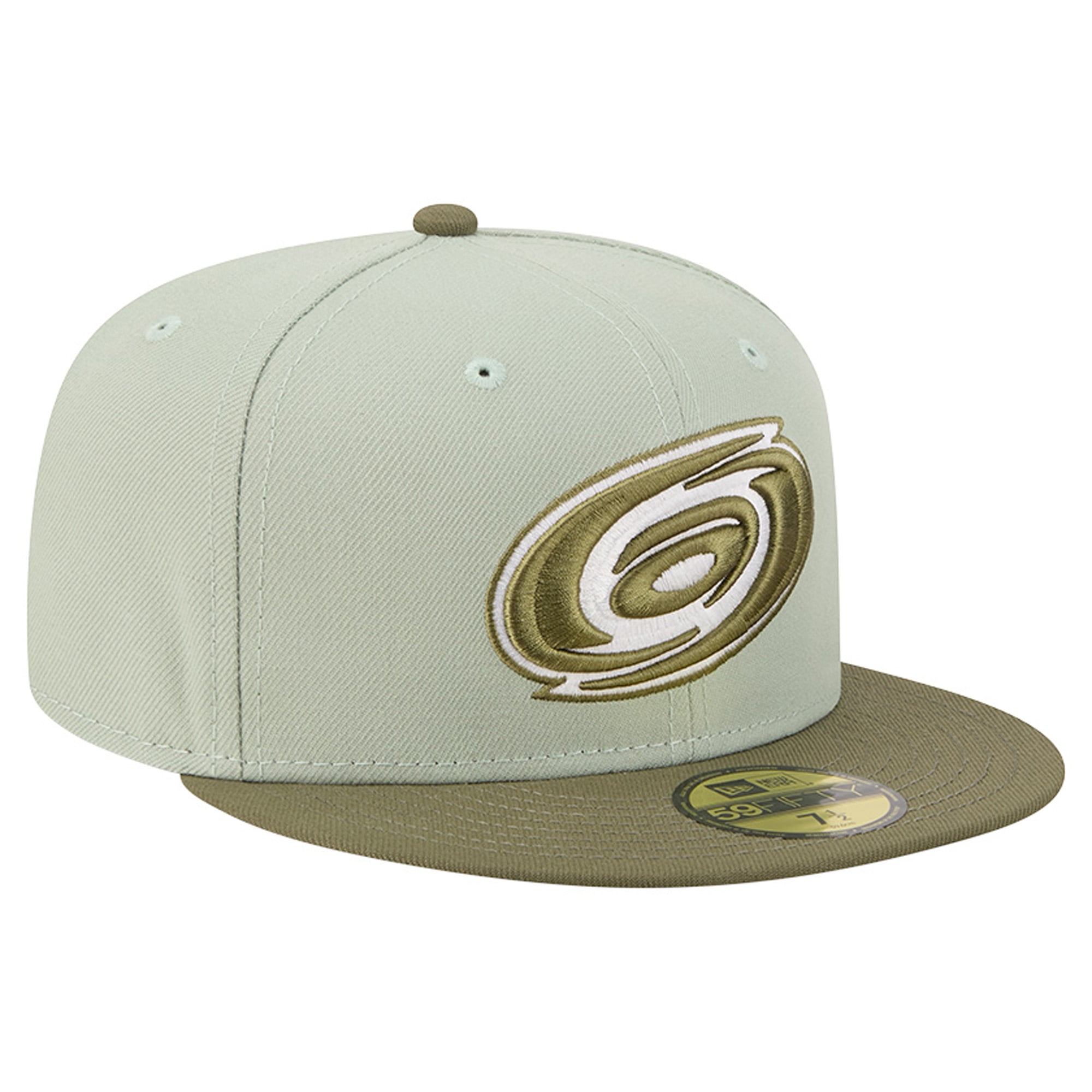 Casquette ajustée New Era 59FIFTY pour homme, coloris vert sauge/olive, Carolina Hurricanes